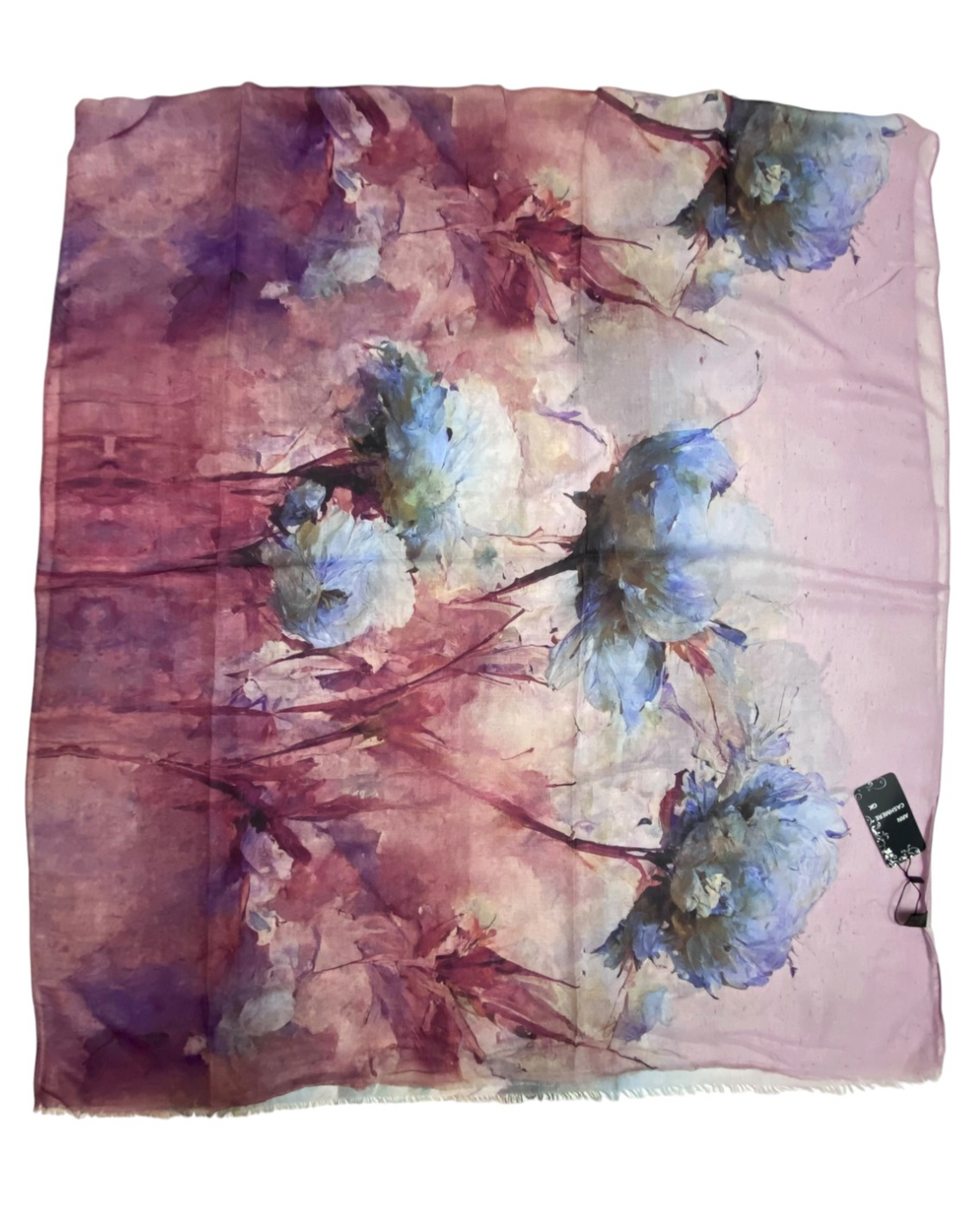 Bella Cotton Printed Hijab - Blush & Blue