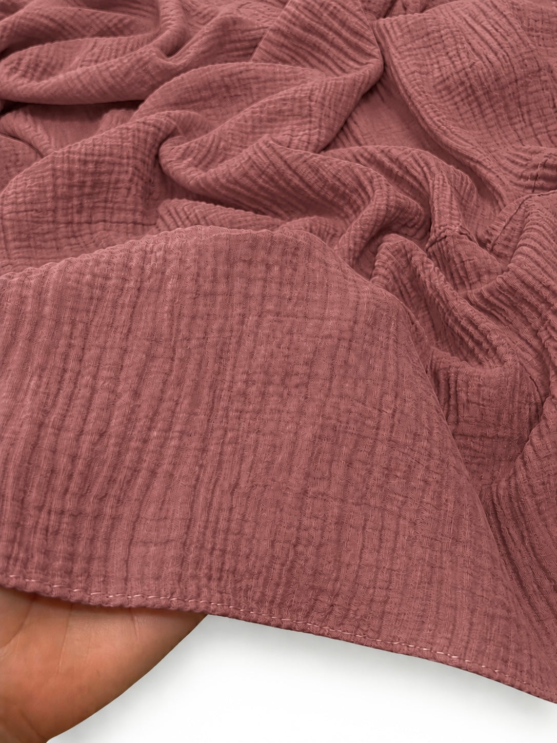 Ripple Pleated Hijab XL Size - Rosewood