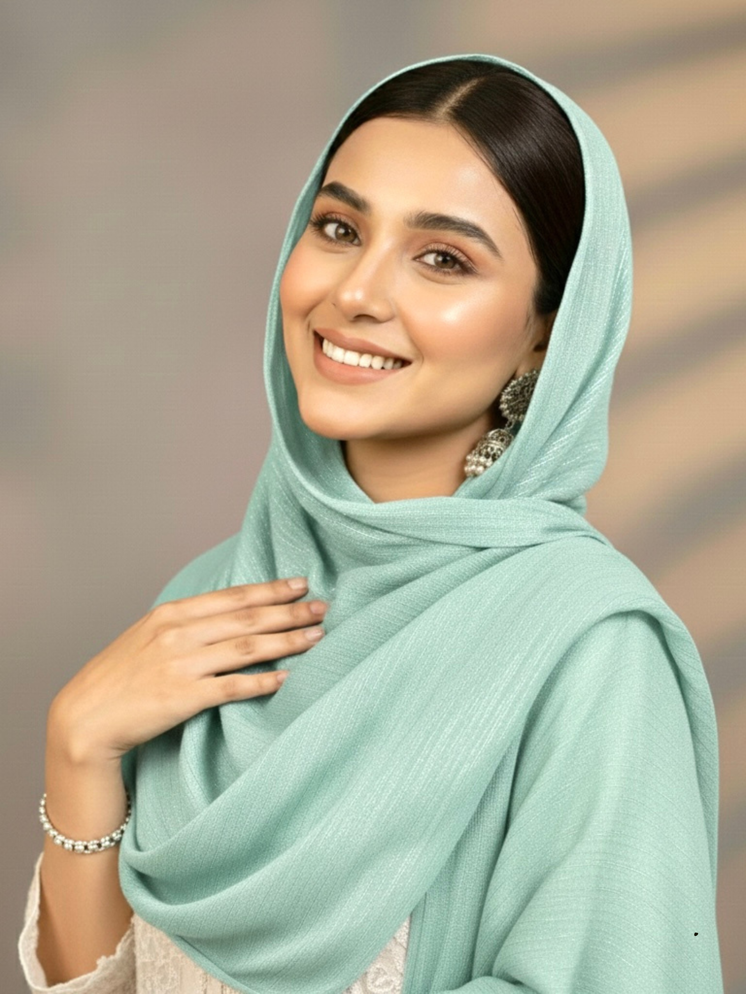 Gleamz Crinkle Silk Hijab – Mint