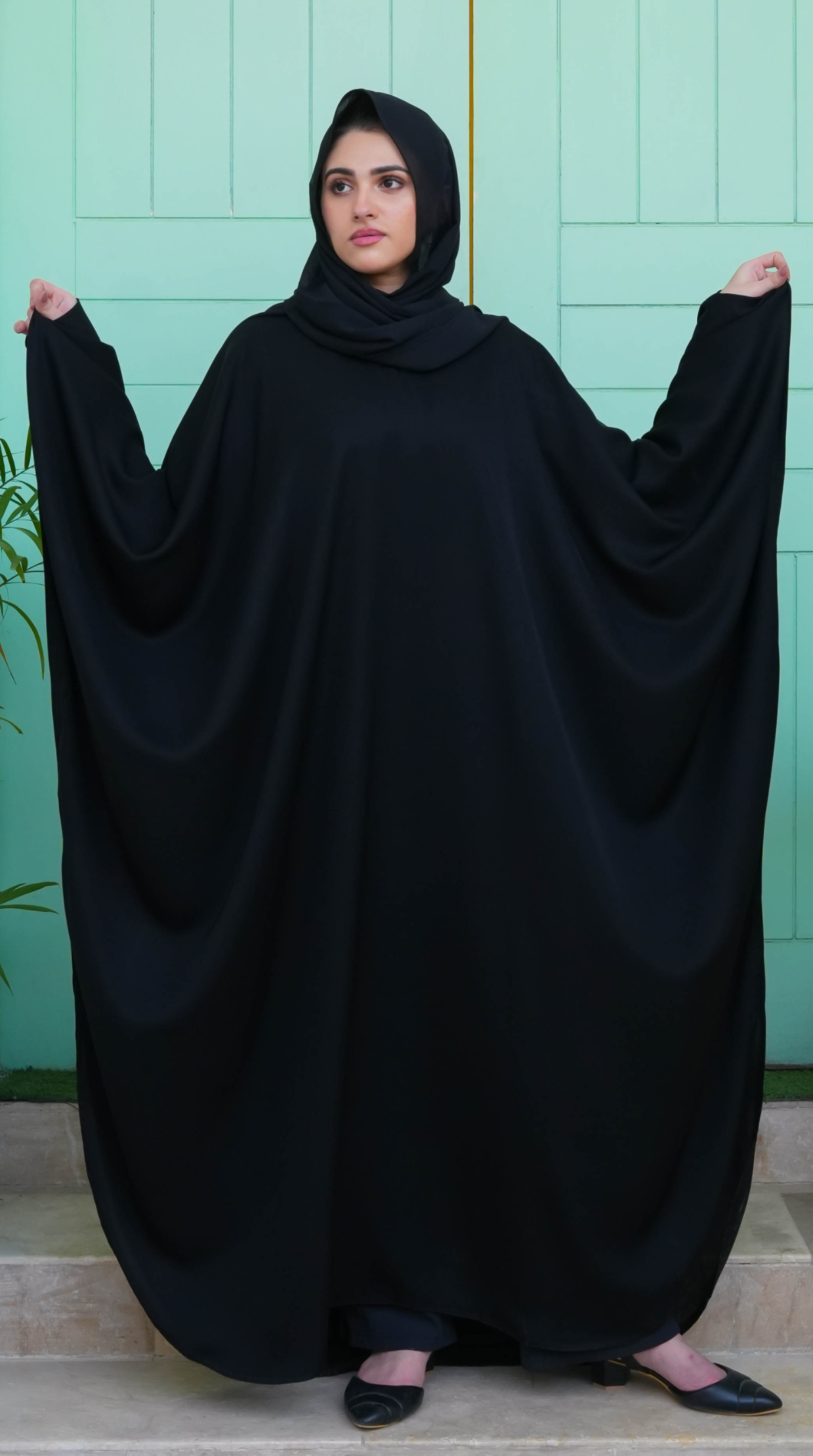 Butterfly Abaya (Front Close)- Black