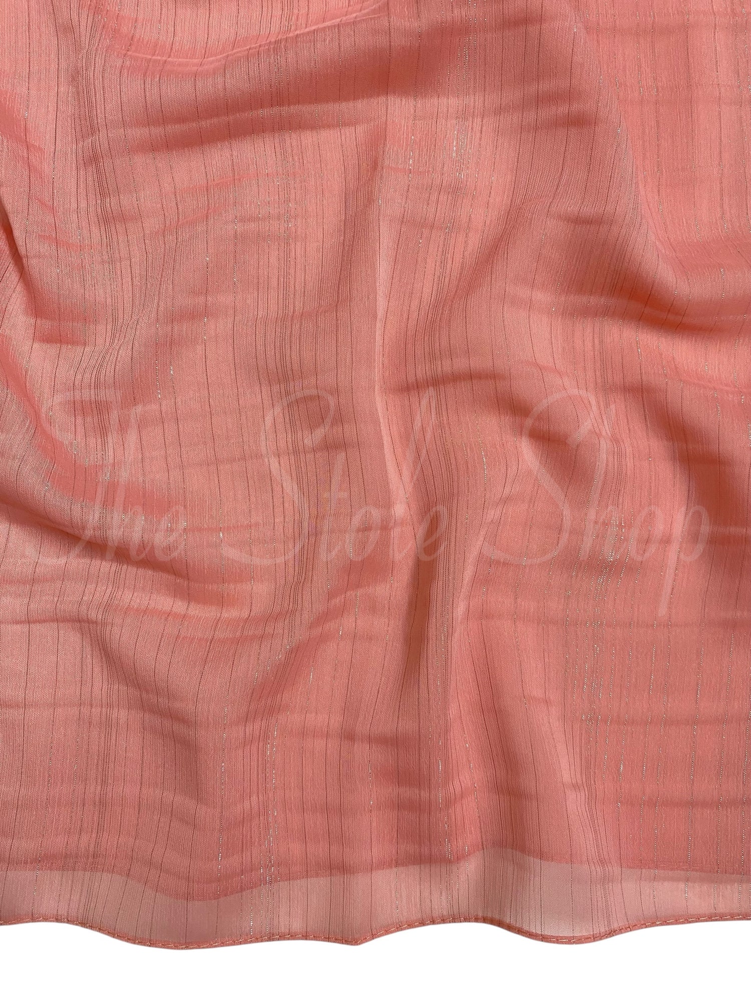 Glossy Streaks Chiffon Hijabs – Peachy Pink
