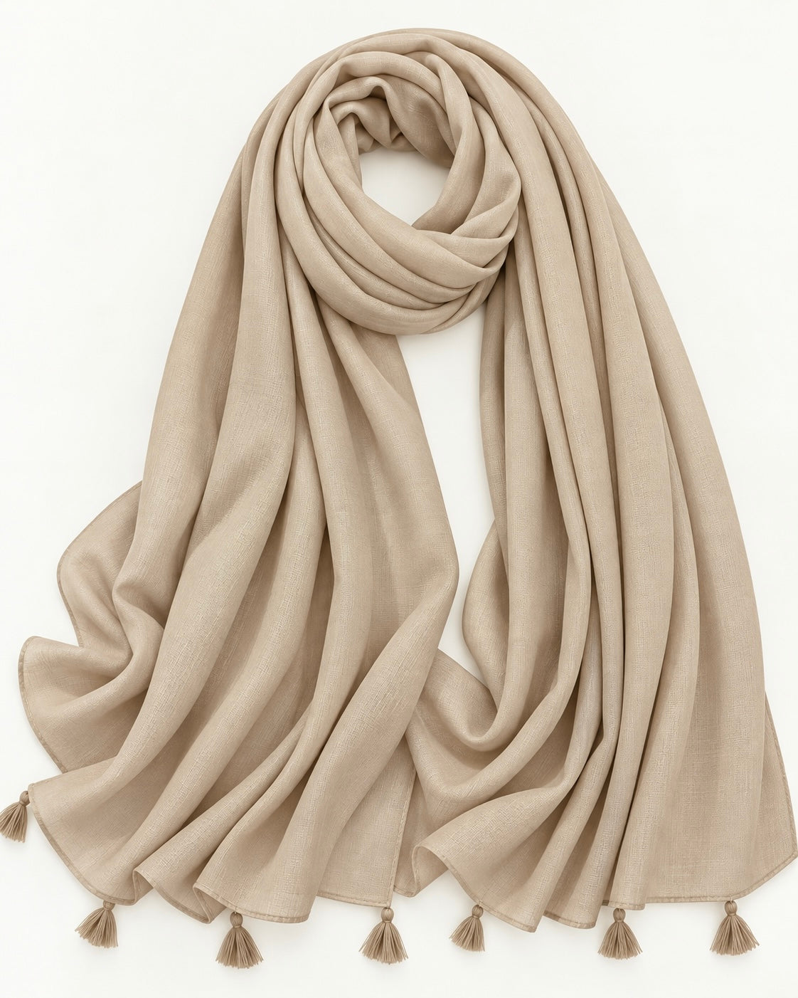 Plain With Tassels - Biscuit