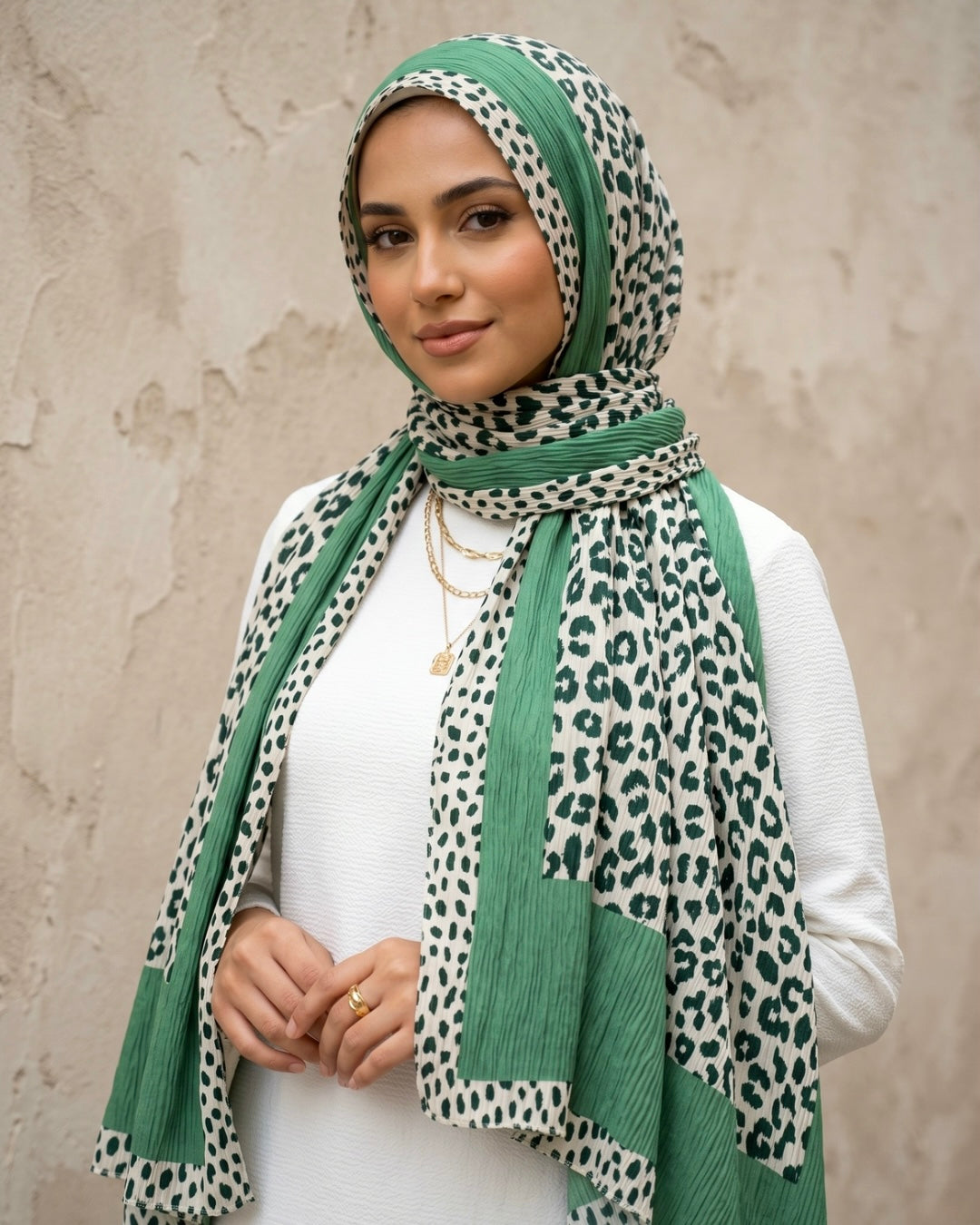 Savannah Pleated Hijab - Sage Green