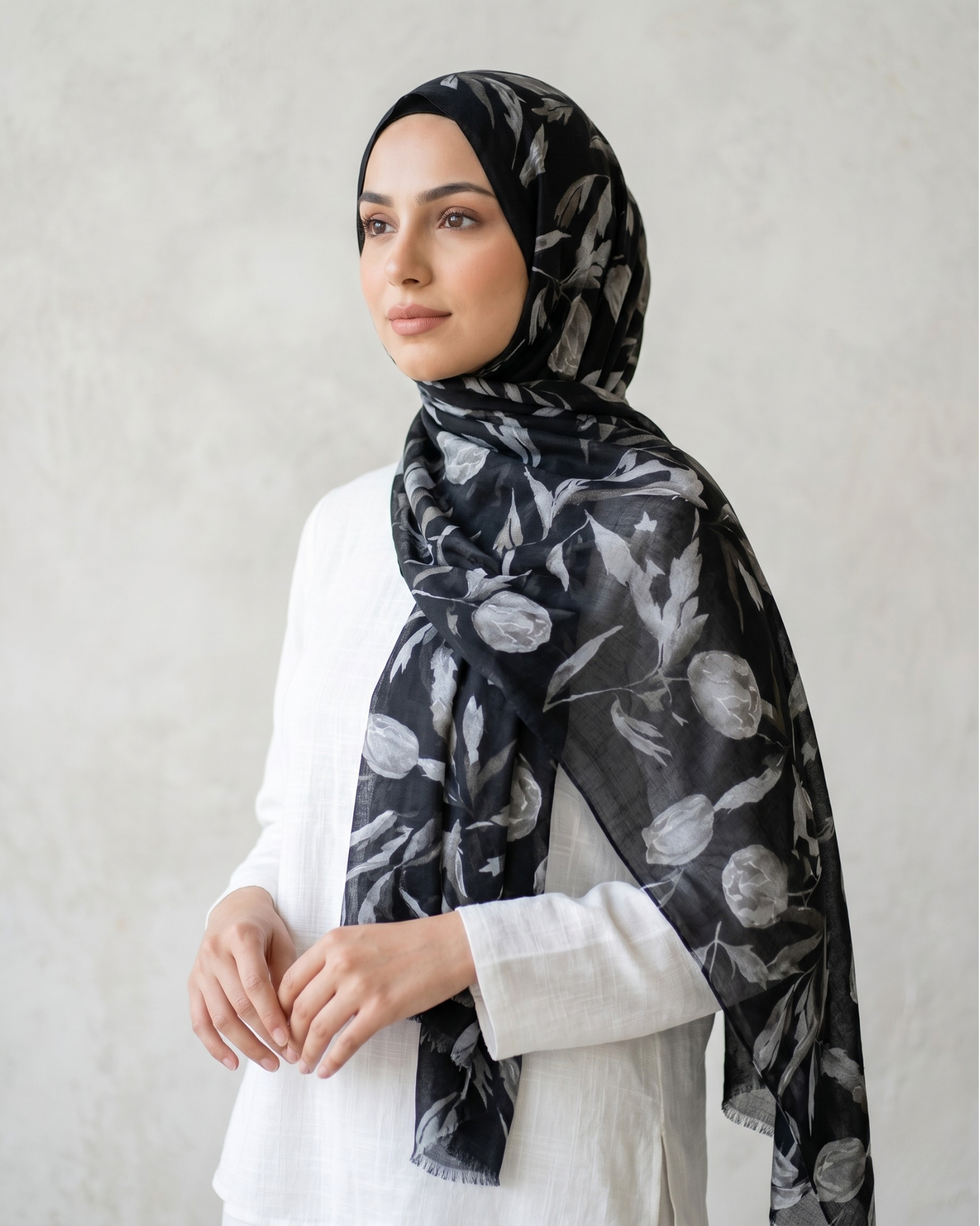 Premium Printed Hijabs - Monochrome Series