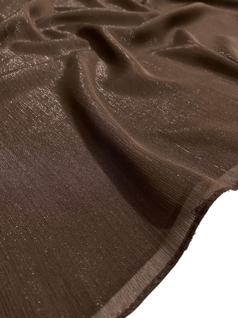 Gleamz Crinkle Silk Hijab – Chocolate