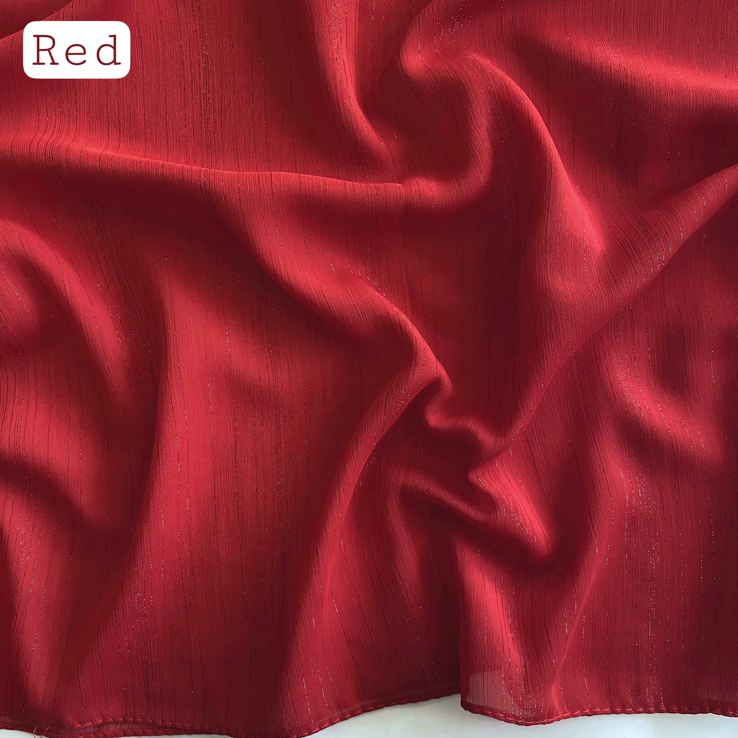 Glossy Streaks Chiffon Hijabs – Red