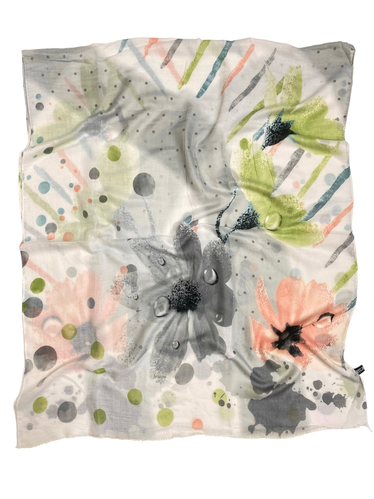 Florabelle Printed Lawn Hijab - Grey