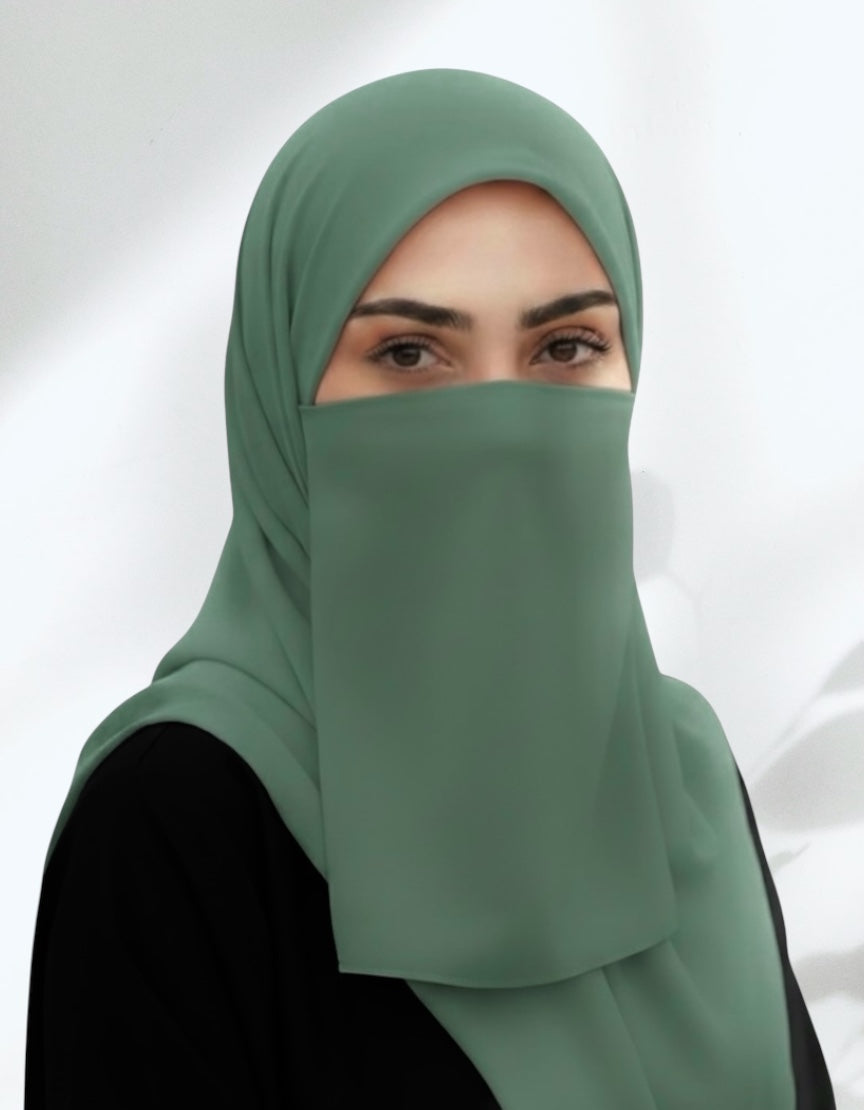 Matching Hijab & Niqab Sets - Sage Green