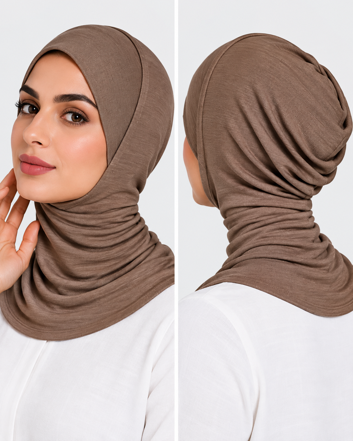 Neck Cover Hijab Cap - Coffee