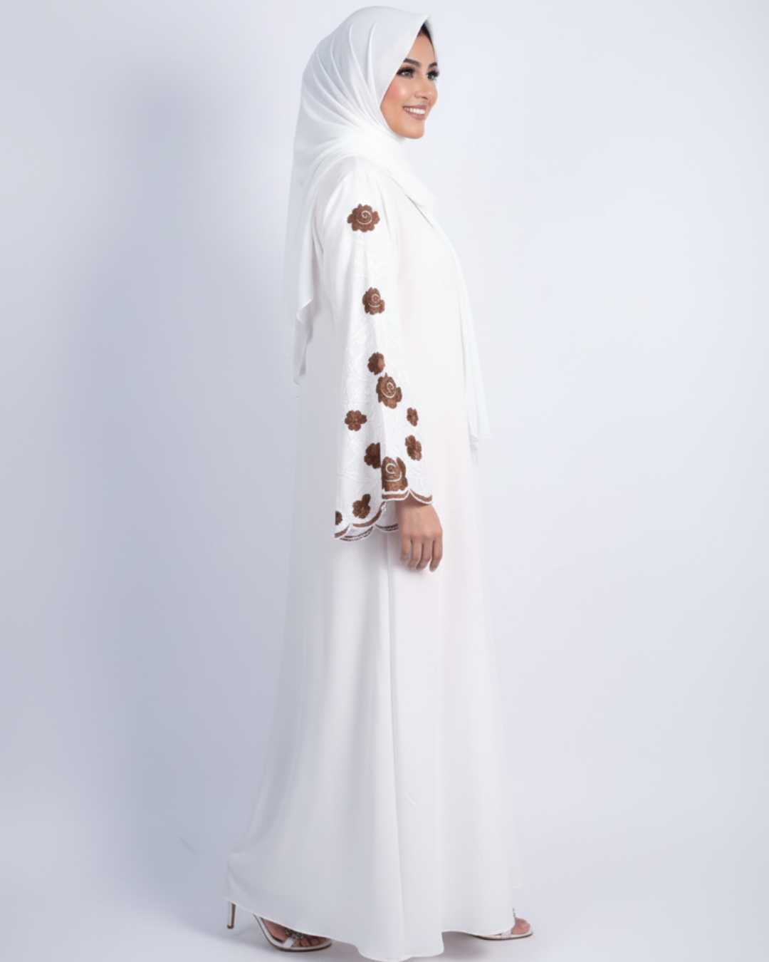 Meadows Abaya White Series (Chocolate) With Free Delivery
