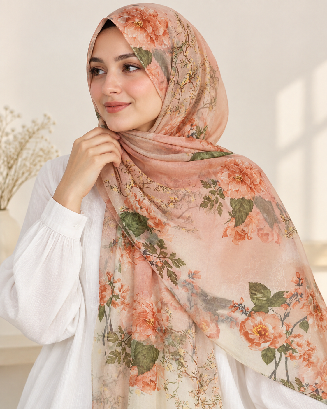 Maple Lawn Printed Hijabs - Nectar