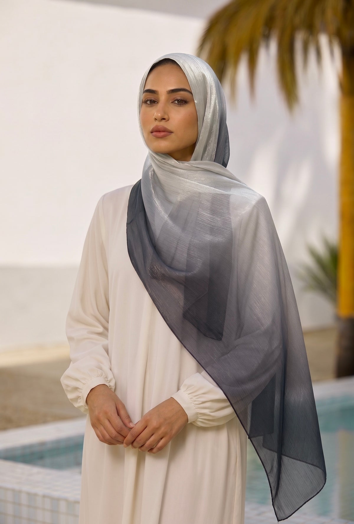 Gemini Organza Ombre Hijab - Storm