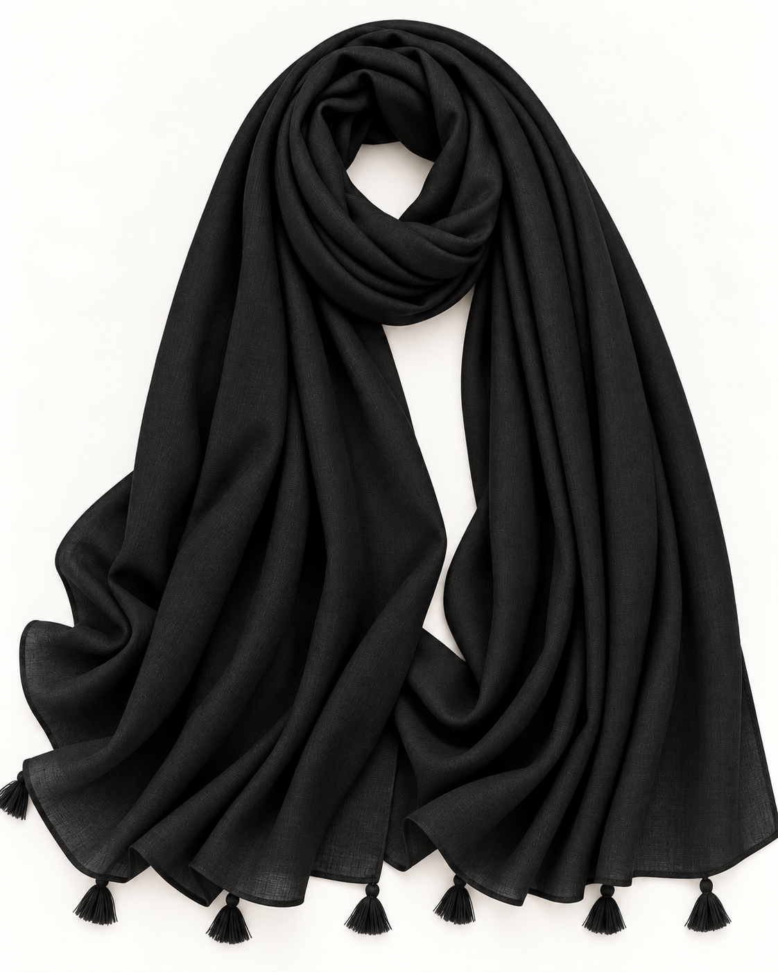 Plain With Tassels - Black