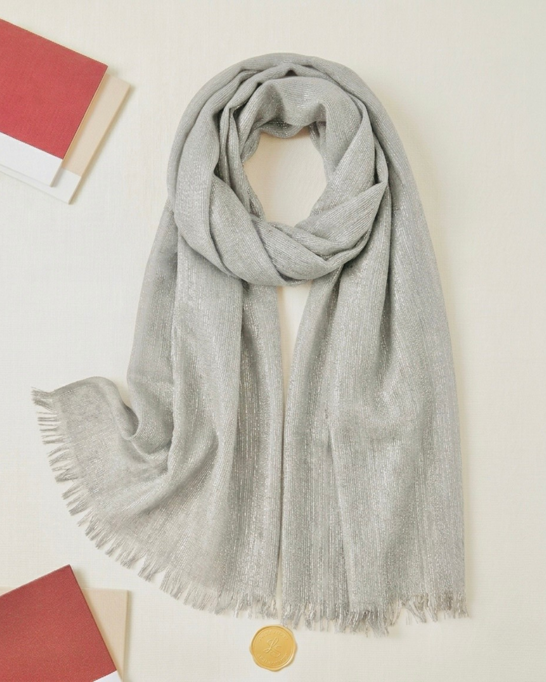 Zariya Lurex Hijab - Silver Grey