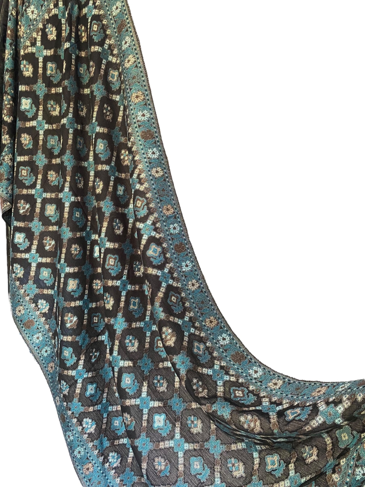 Ameira Pashmina Jacquard - Black/Peacock