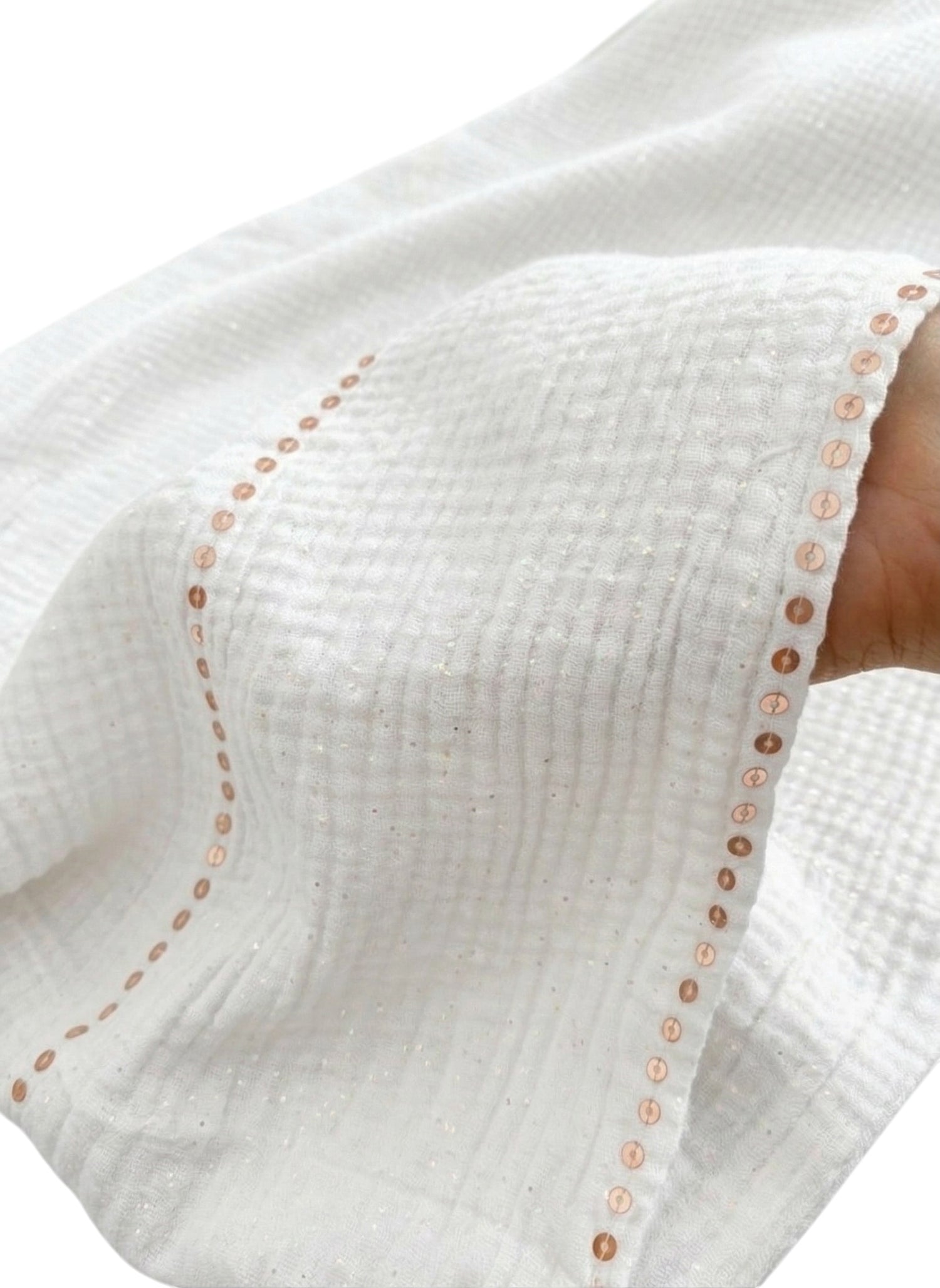 Ripple - Glitter Sequins Hijab XL Size - Pearl White