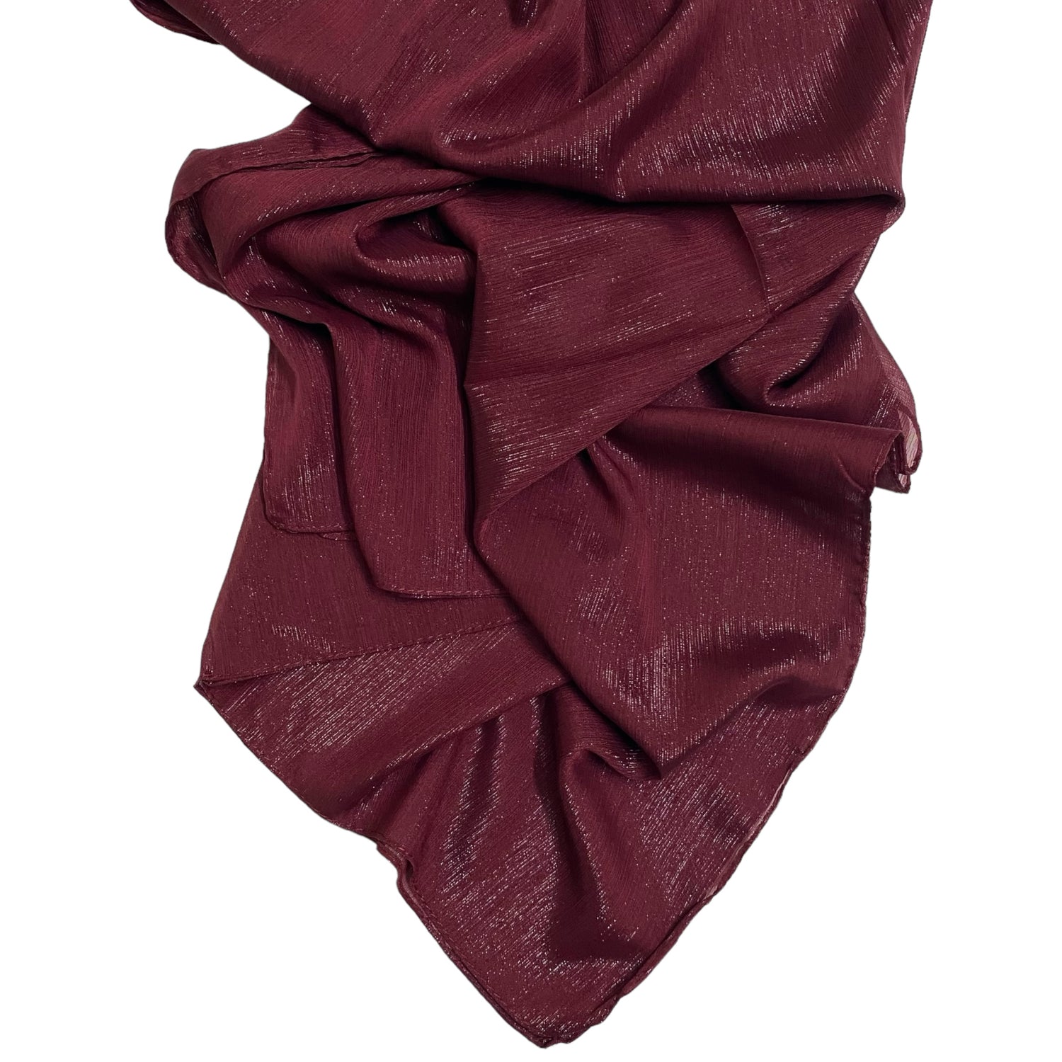 Gleamz Crinkle Silk Hijab – Maroon