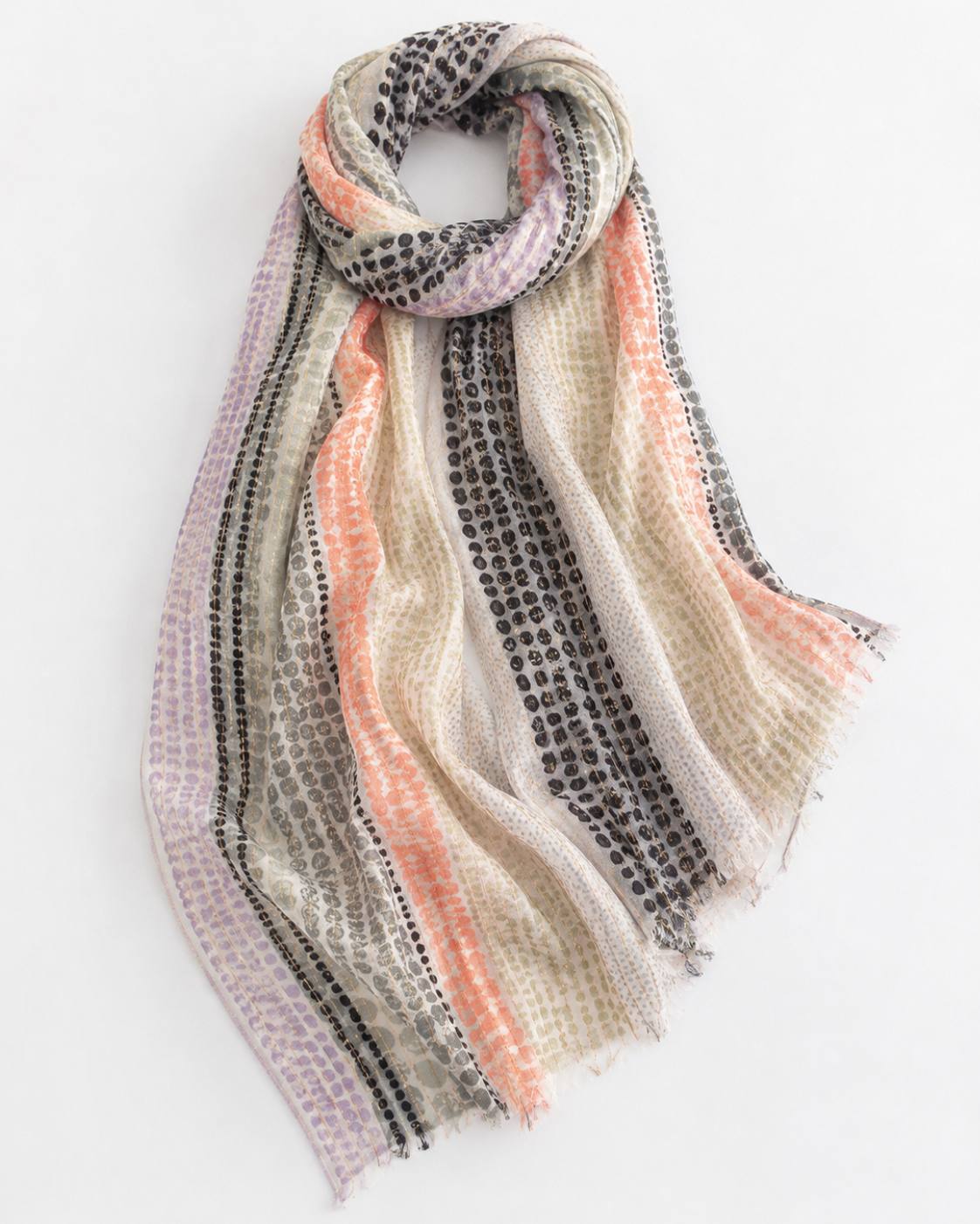 Dazzle Lawn Printed Hijabs - Peach