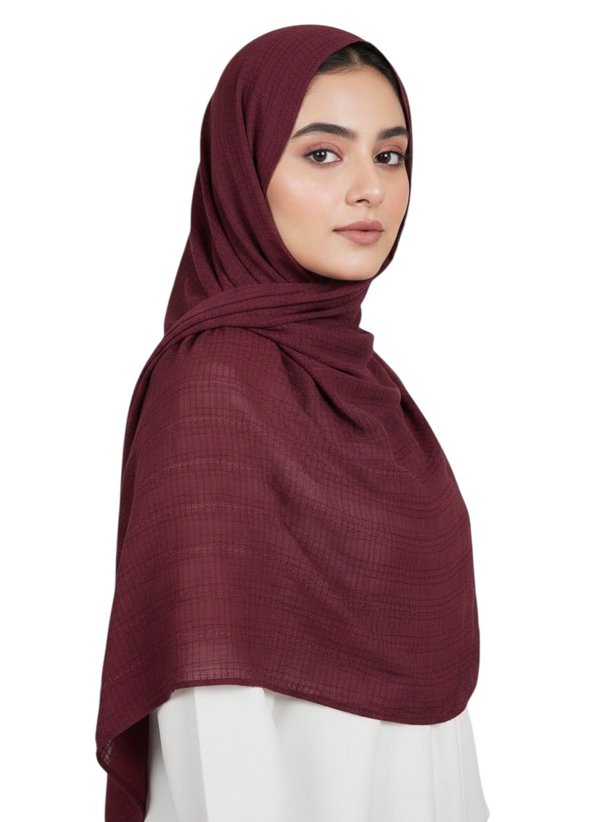 Georgette Crush Hijabs - Maroon