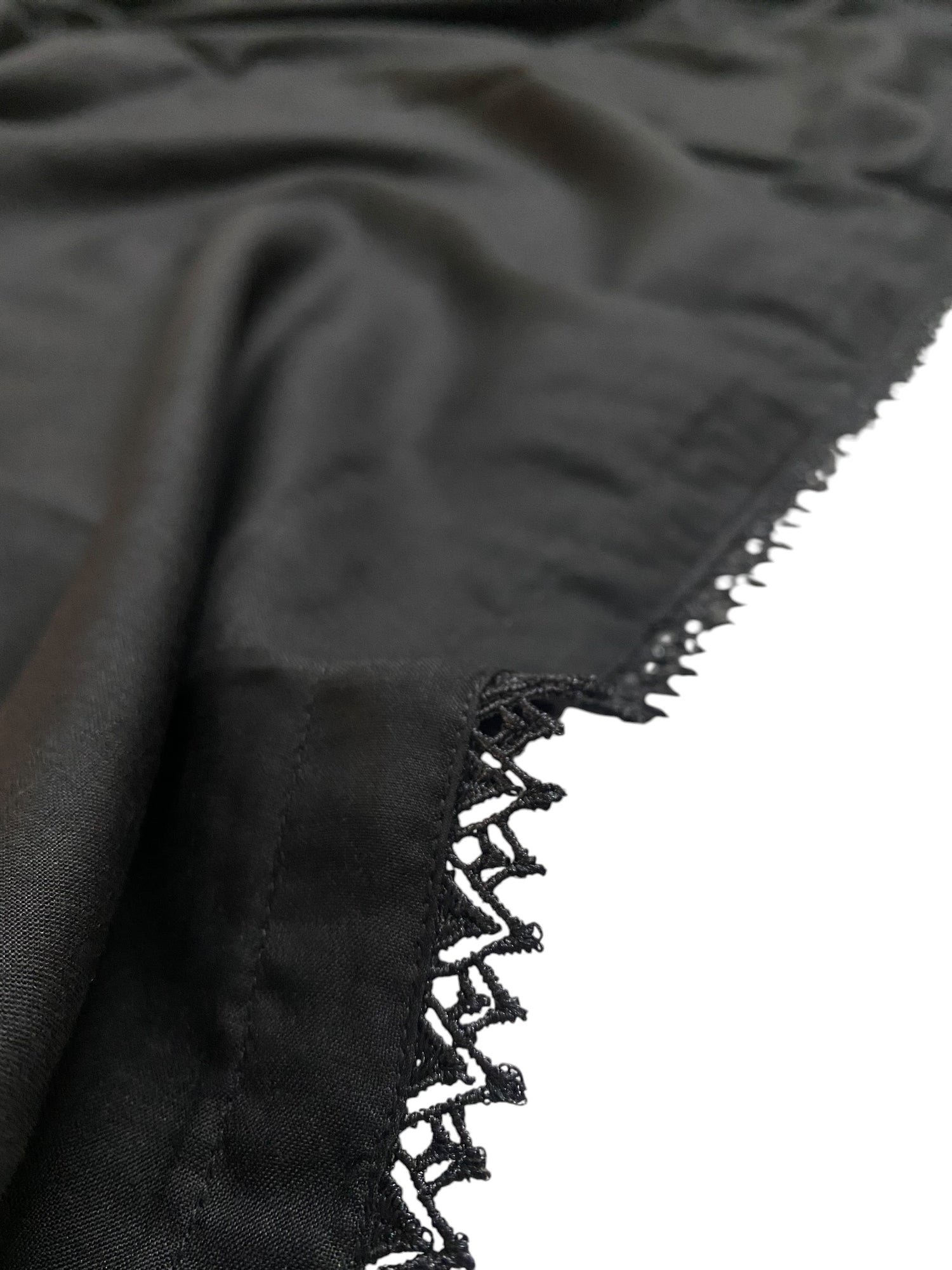 Premium Flat Plain Black Dupatta 13 (Imported Fabric)