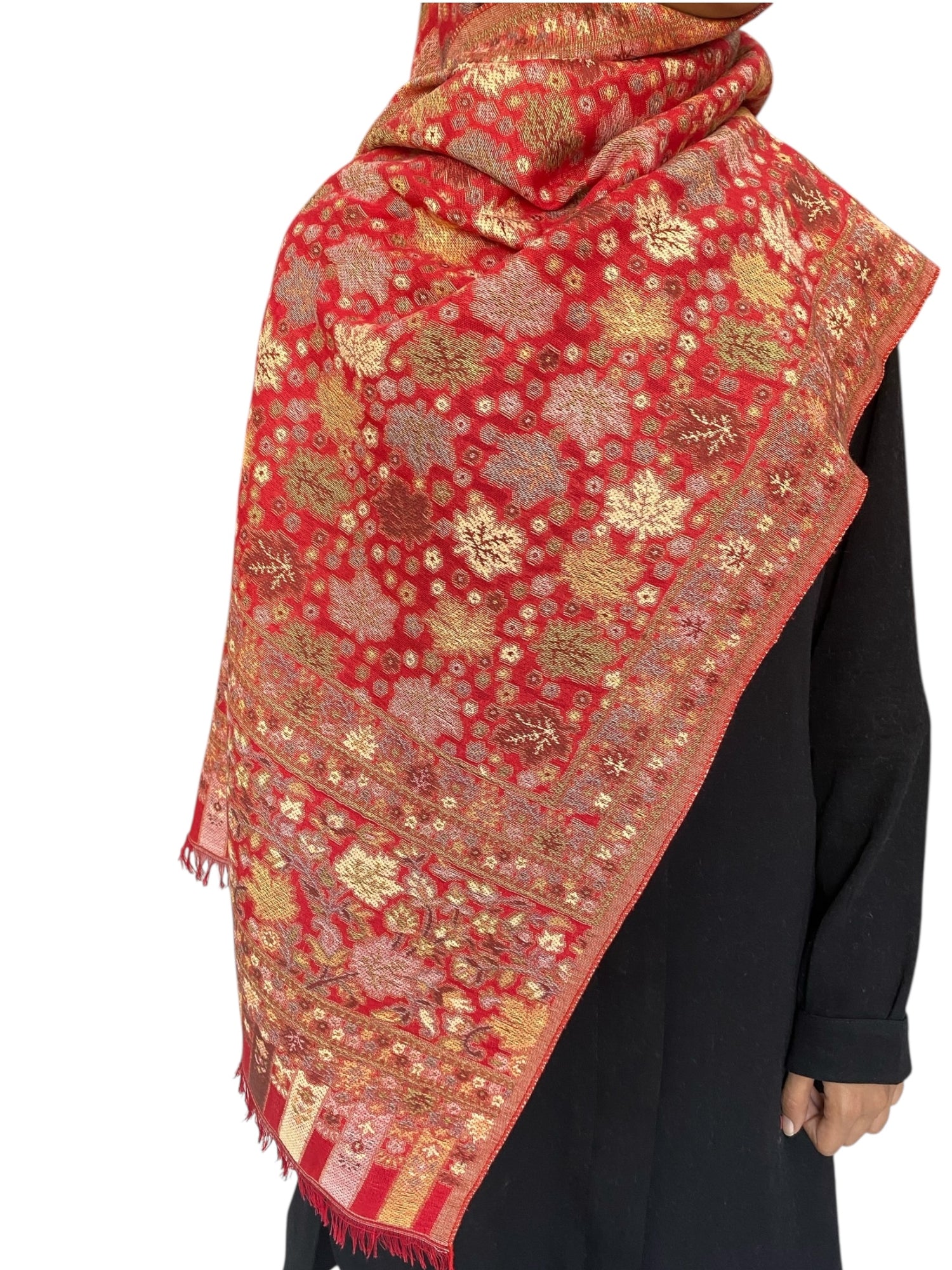 Zaria Pashmina Jacquard - Red