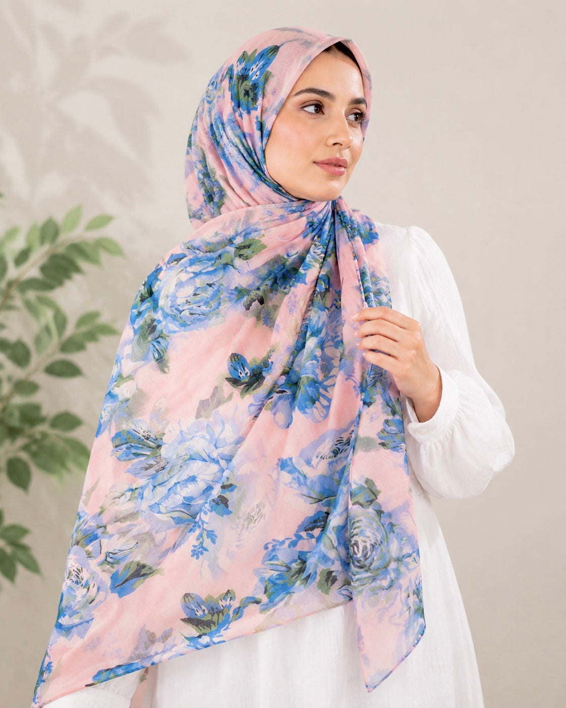 Roselle Lawn Printed Hijabs - Flamingo