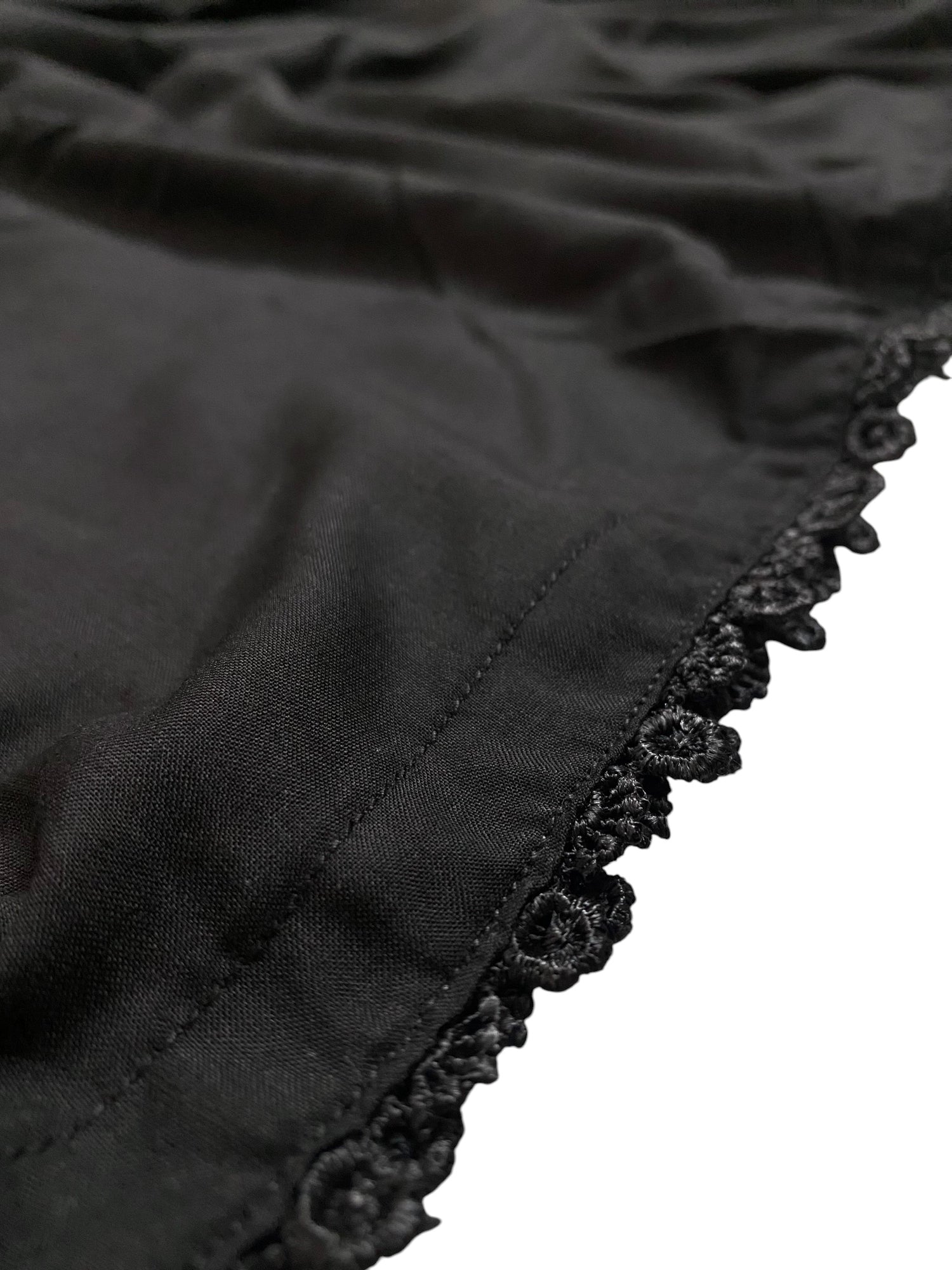 Premium Flat Plain Black Dupatta 15 (Imported Fabric)