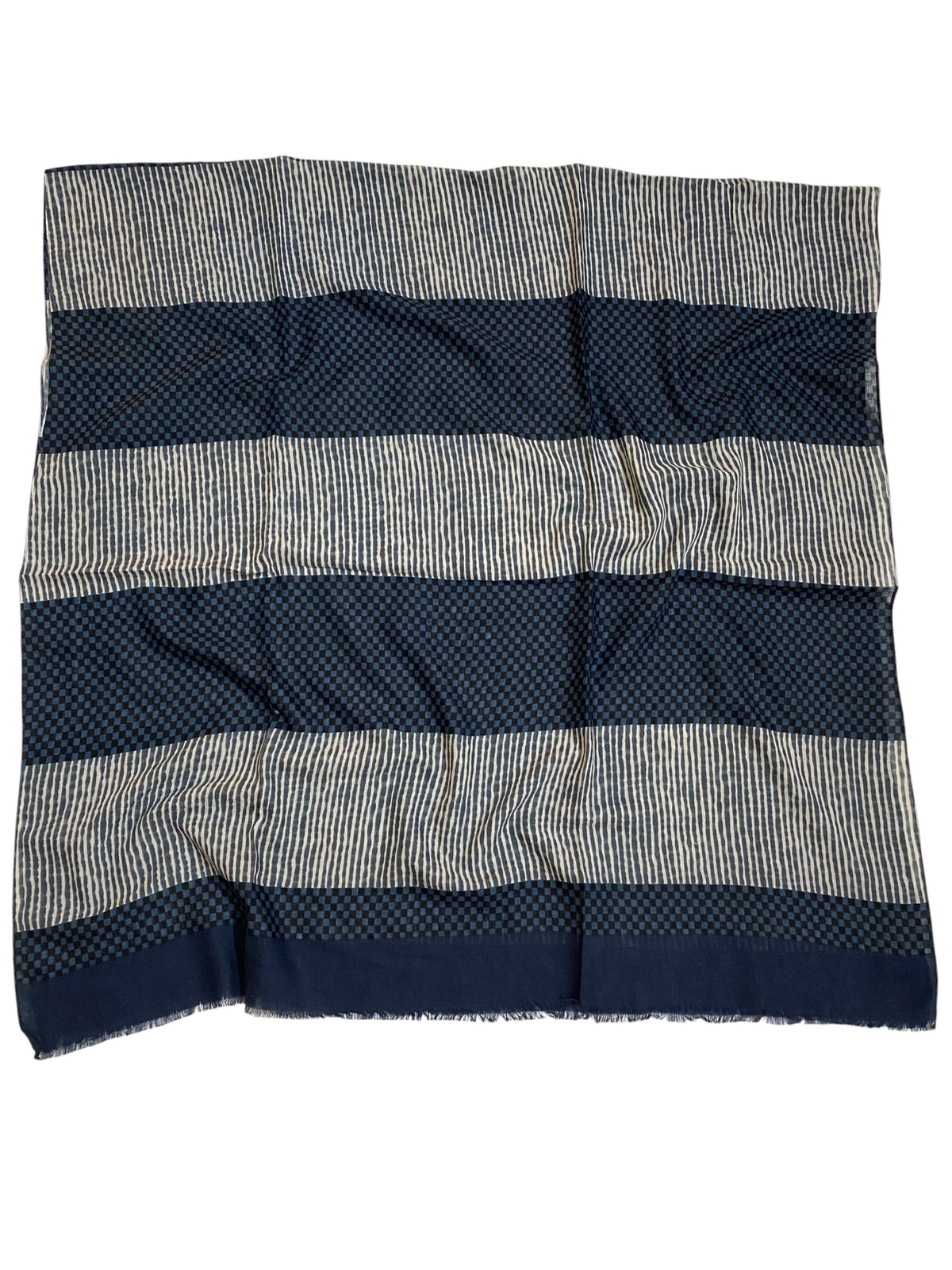 Domino Printed Lawn Hijab - Navy Blue
