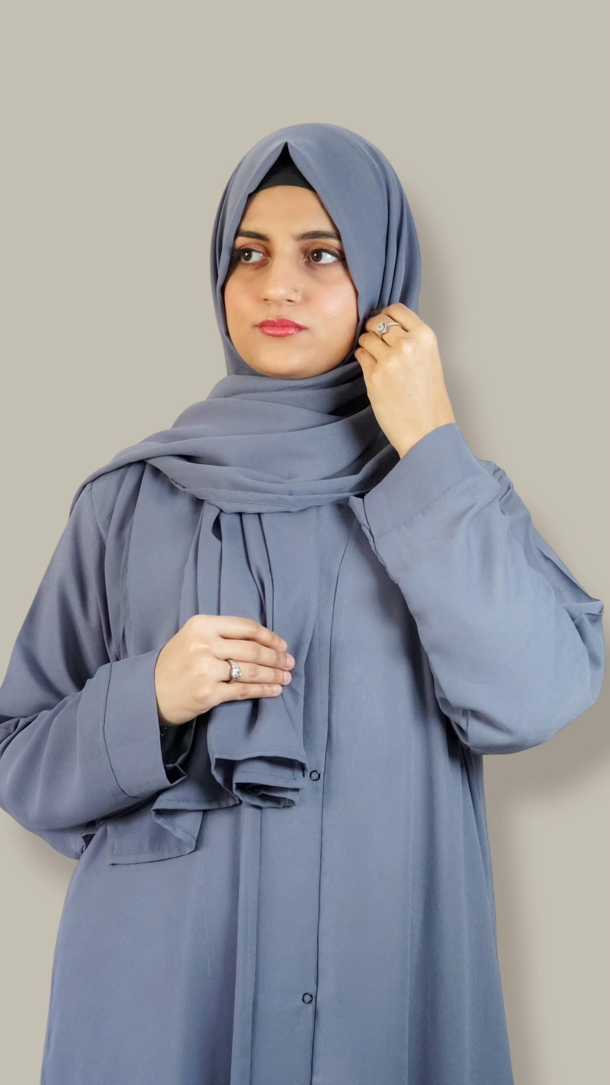 Plain Abaya - Grey