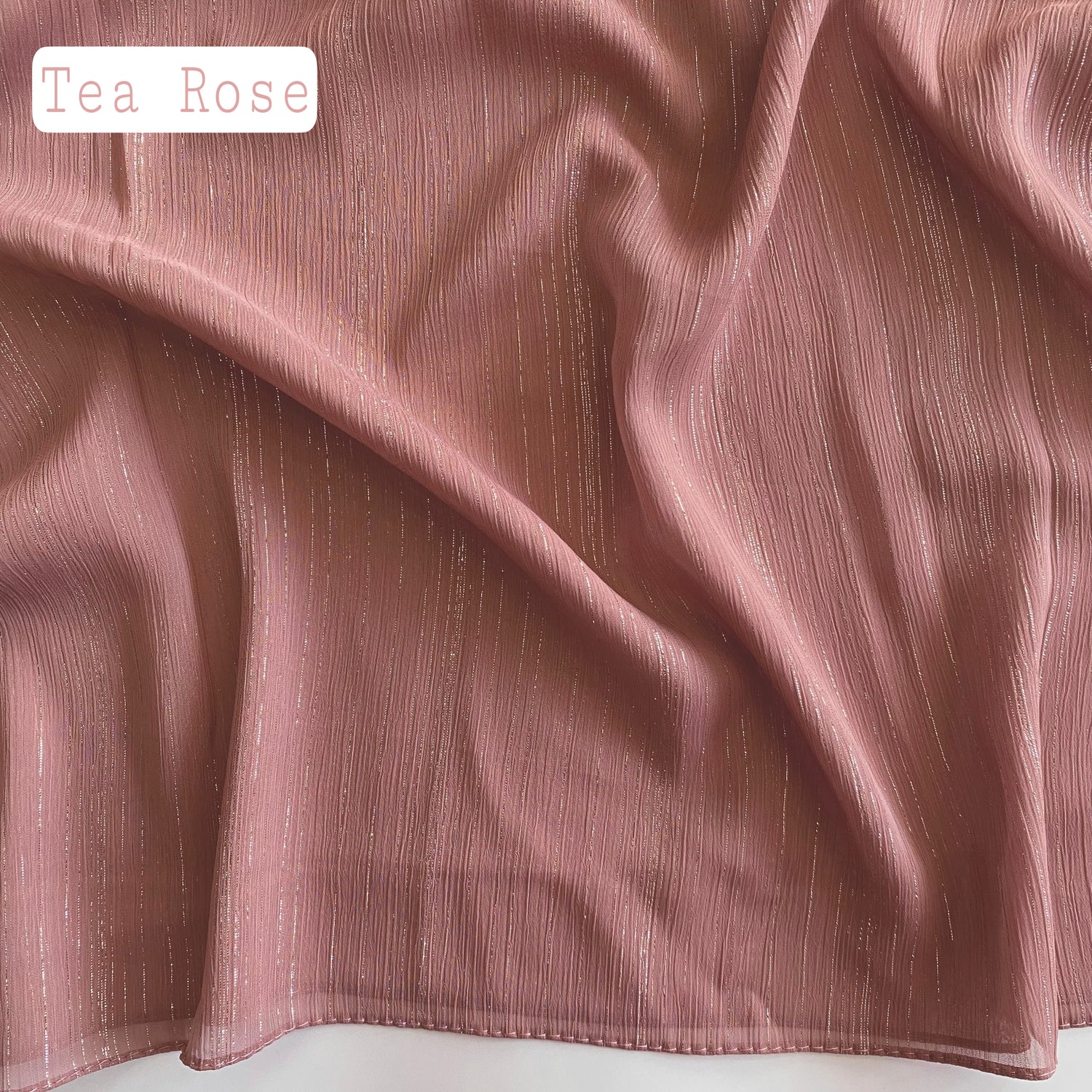 Glossy Streaks Chiffon Hijabs – Tea Rose