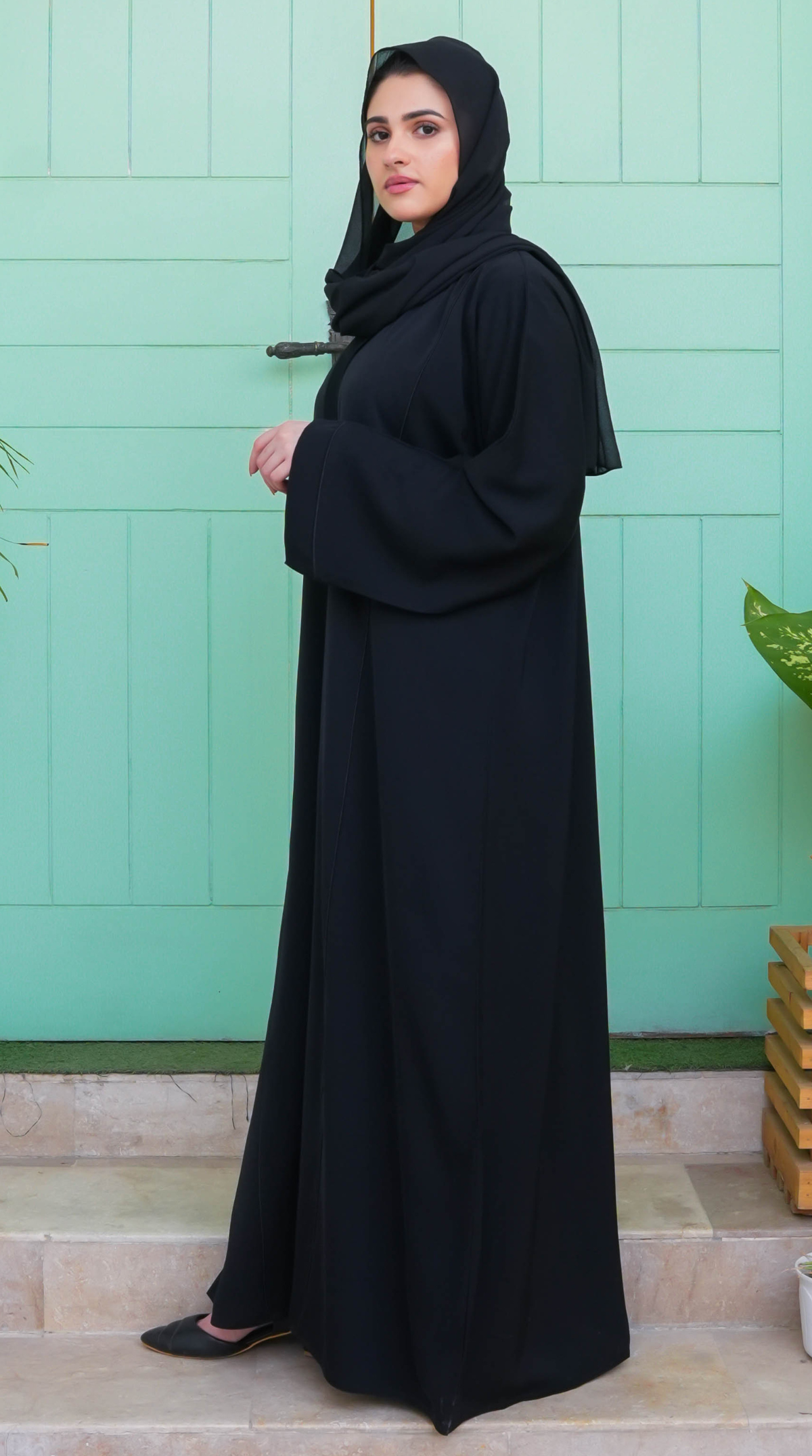 Linia Piping Abaya - Black Piping (With Free Delivery)