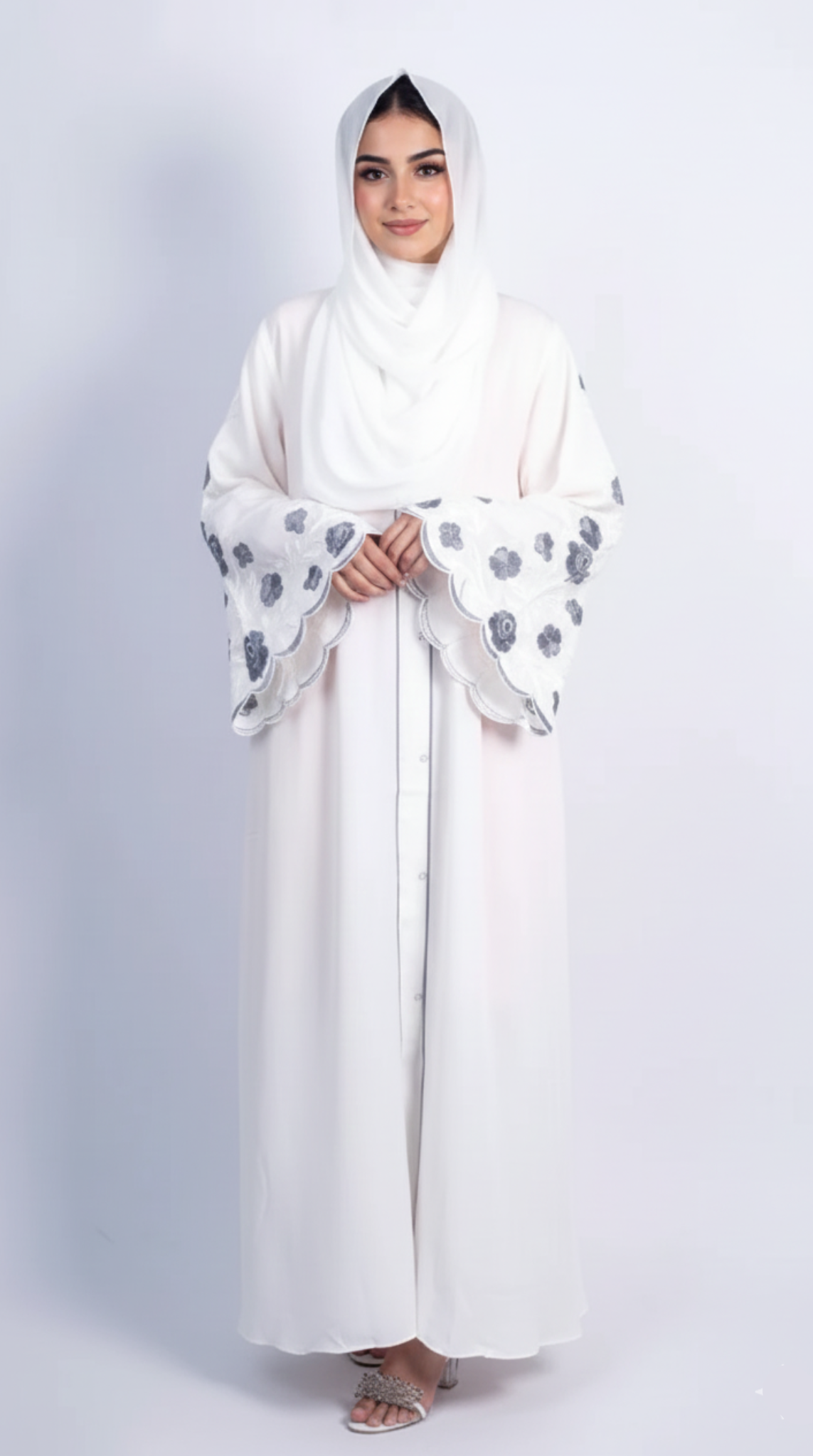 Meadows Abaya White Series (Grey) With Free Delivery