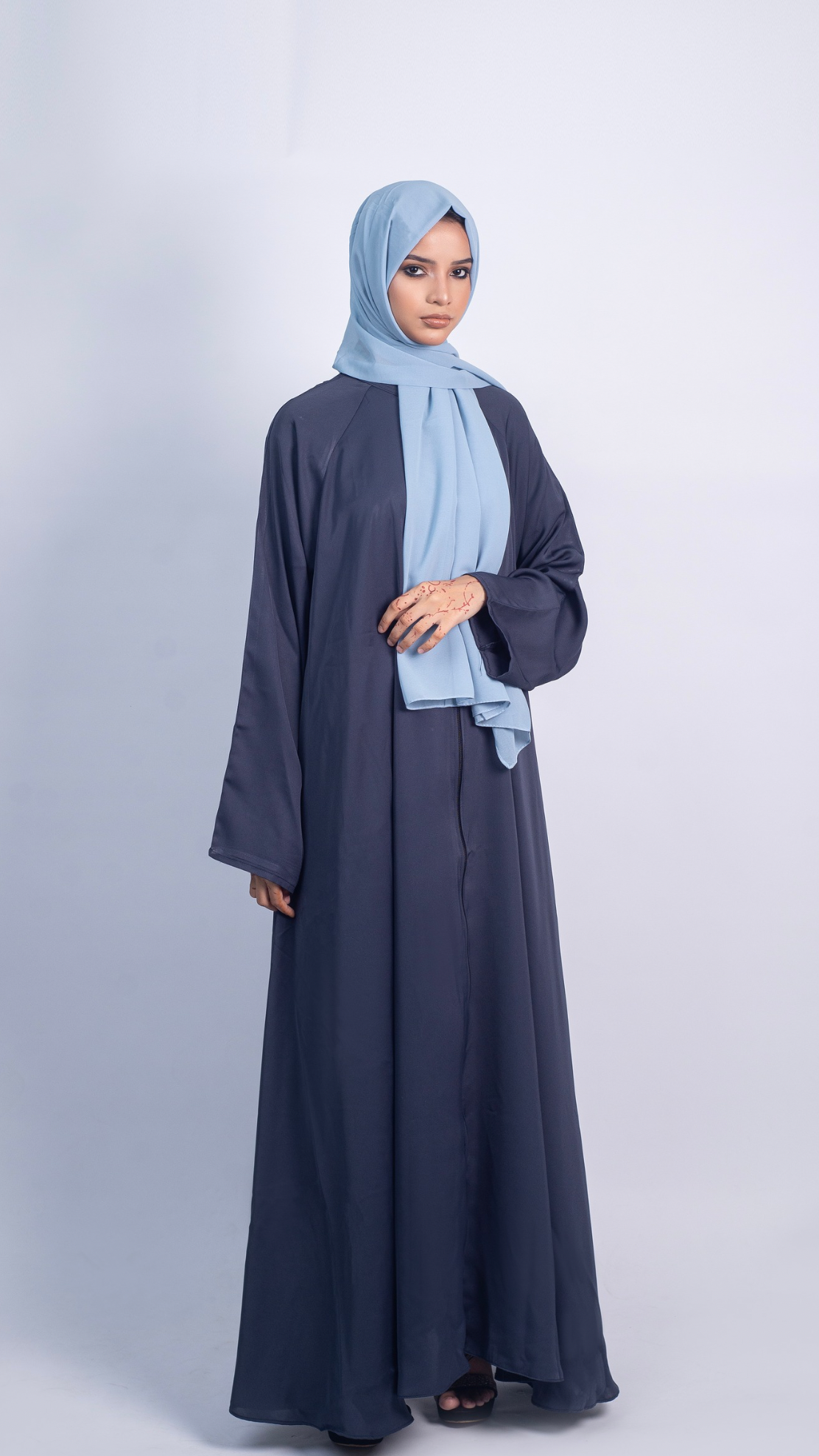 Full Zipper Abaya - Charcoal (With Free Delivery)