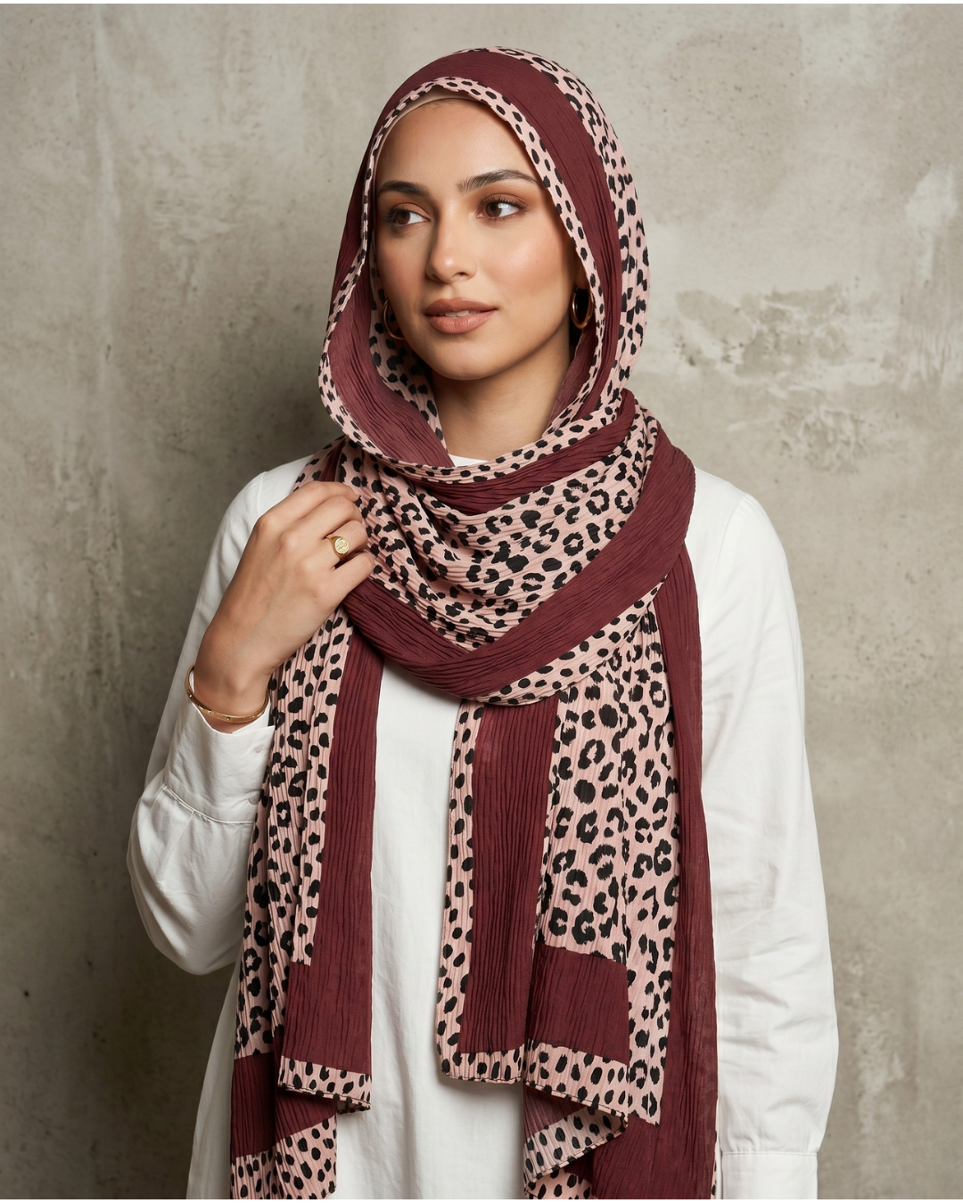 Savannah Pleated Hijab - Grape