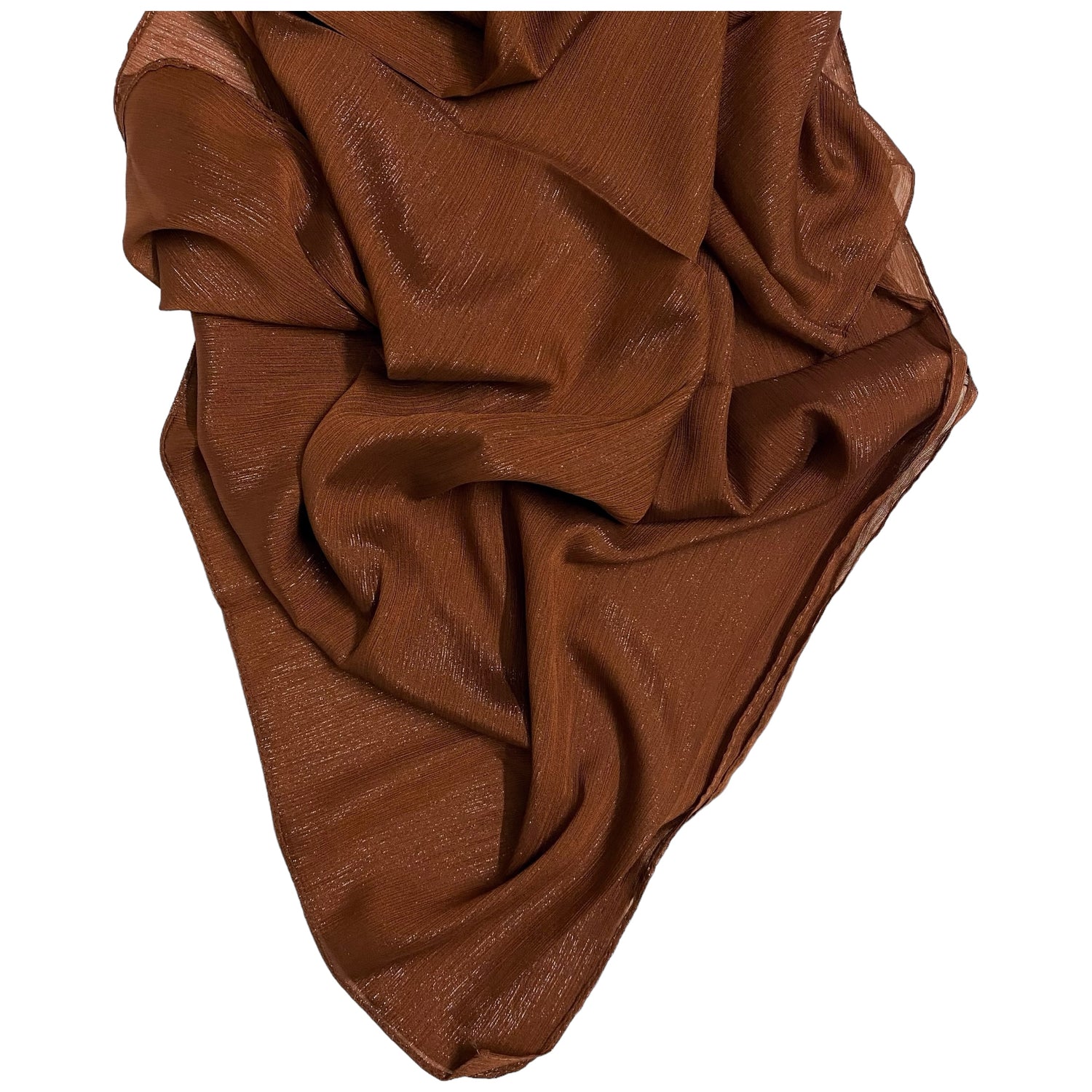 Gleamz Crinkle Silk Hijab – Caramel