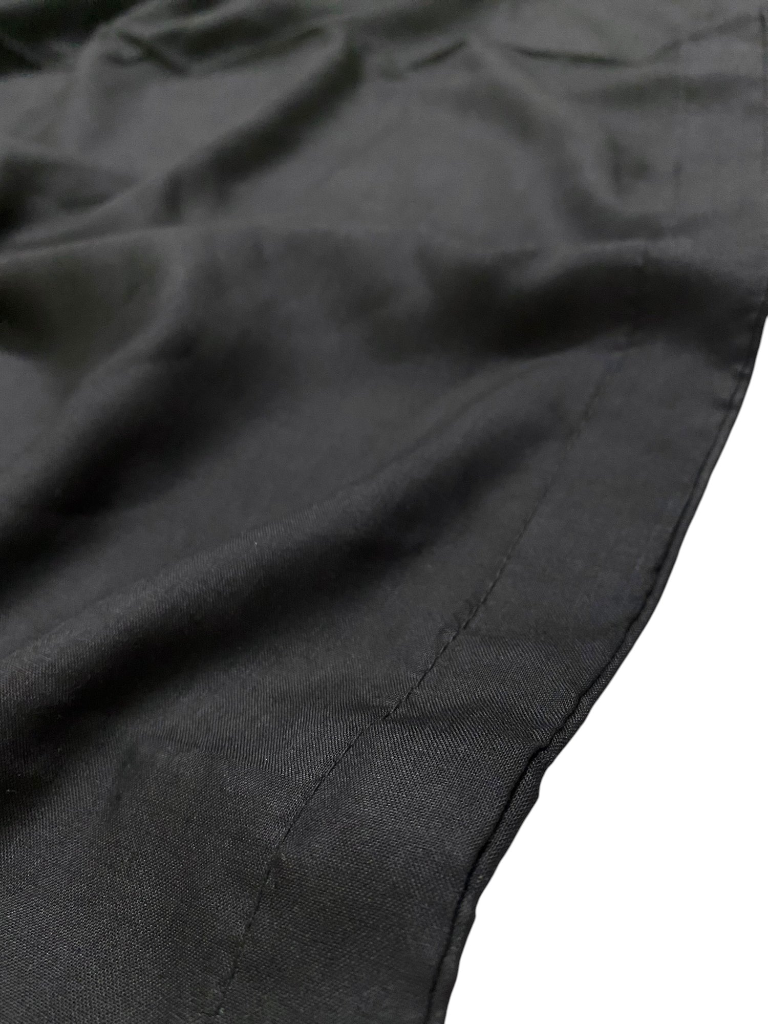 Premium Flat Plain Black Pipin Dupatta 16 (Imported Fabric)