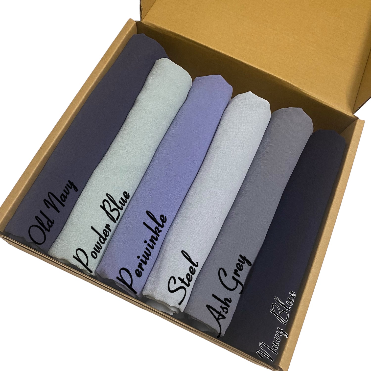 “Blue Bloom” - Georgette Chiffon Hijab Bundle