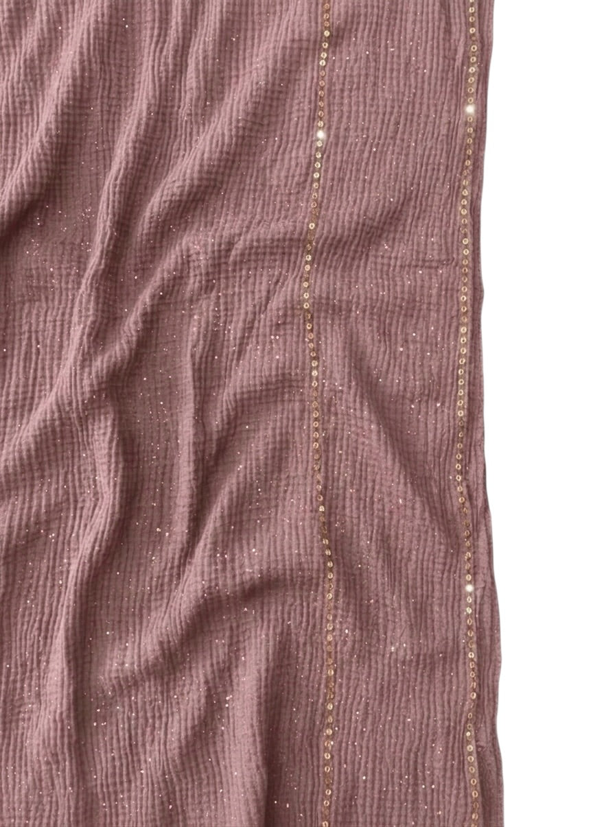 Ripple - Glitter Sequins Hijab XL Size - Opera Mauve