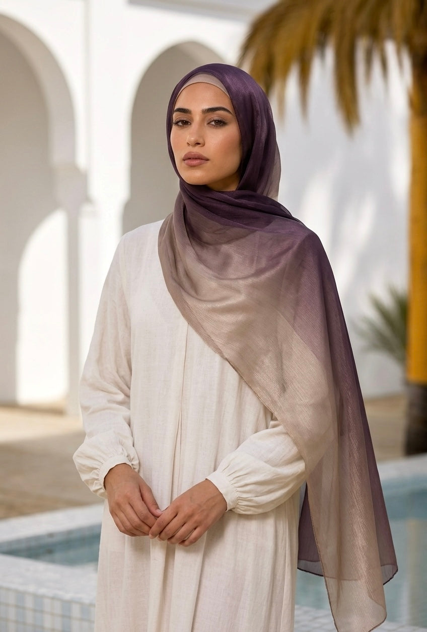 Gemini Organza Ombre Hijab - Mocha