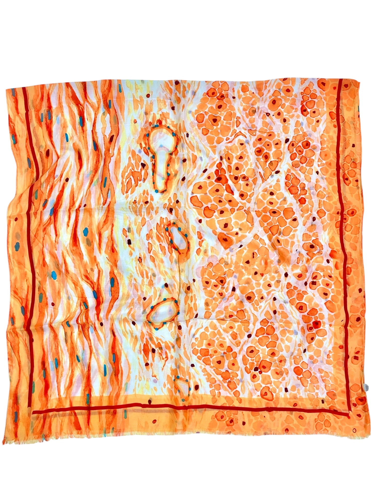 Nautica Lawn Printed Hijabs - Tangerine