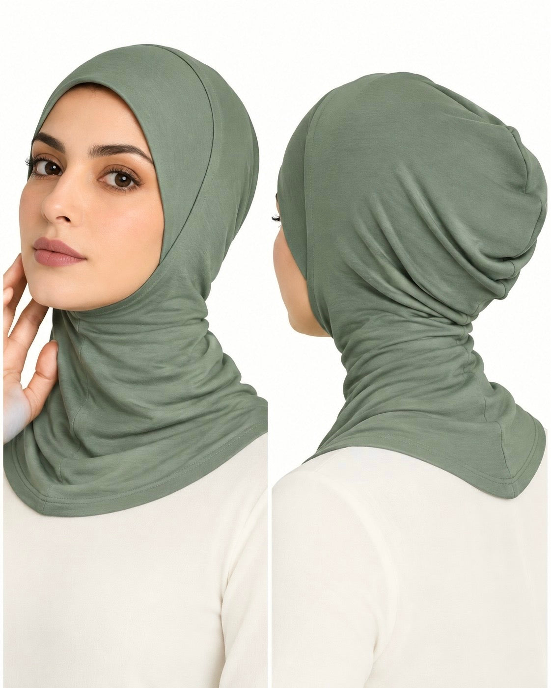 Neck Cover Hijab Cap - Sage Green