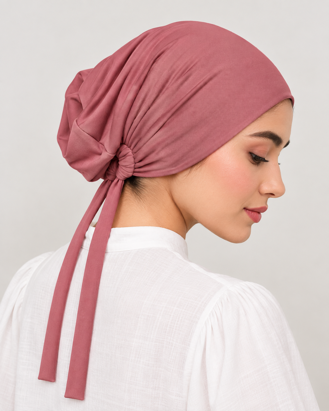 Imported Tie back Full Covered Hijab Cap – Candy Pink