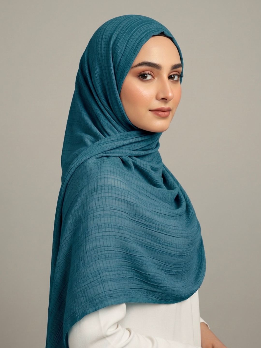 Georgette Crush Hijabs - Peacock