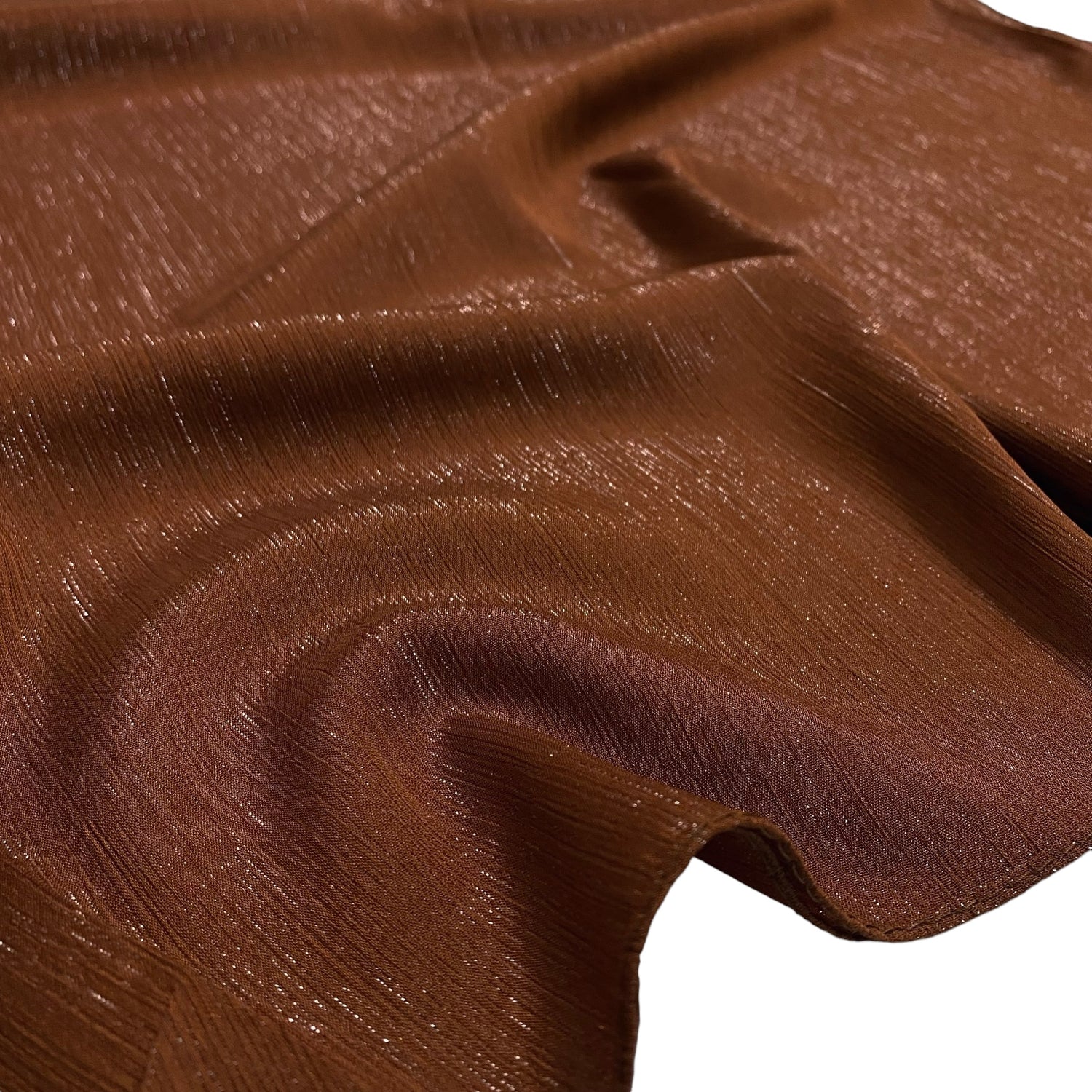 Gleamz Crinkle Silk Hijab – Caramel