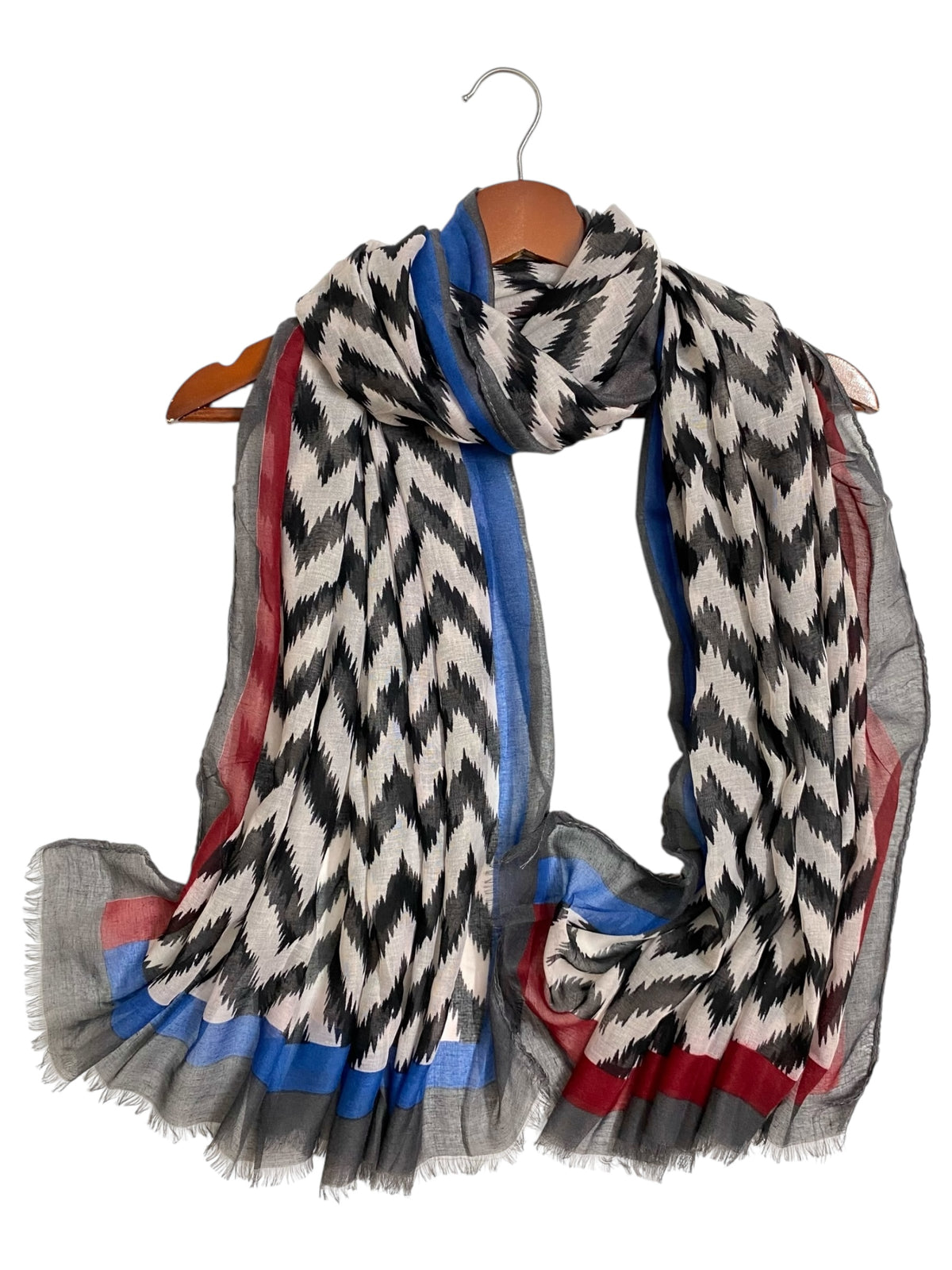 Chevron Printed Hijabs - Charcoal