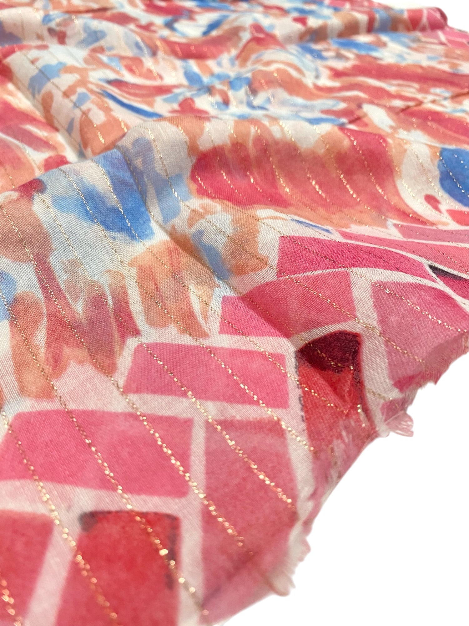Serein Lawn Printed Hijabs - Rose Pink