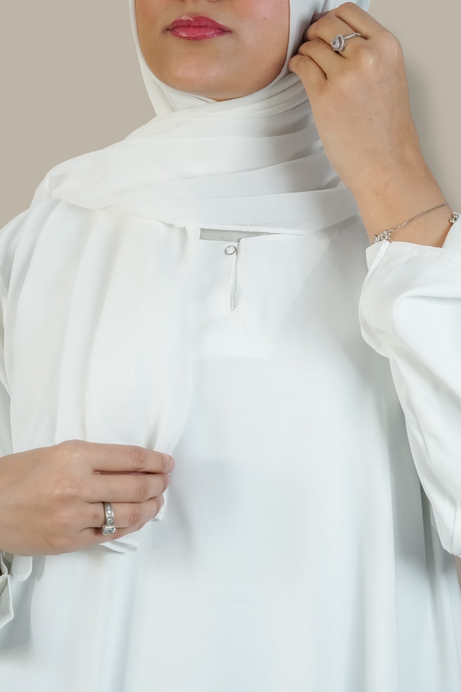 Mirage Abaya - Pearl White
