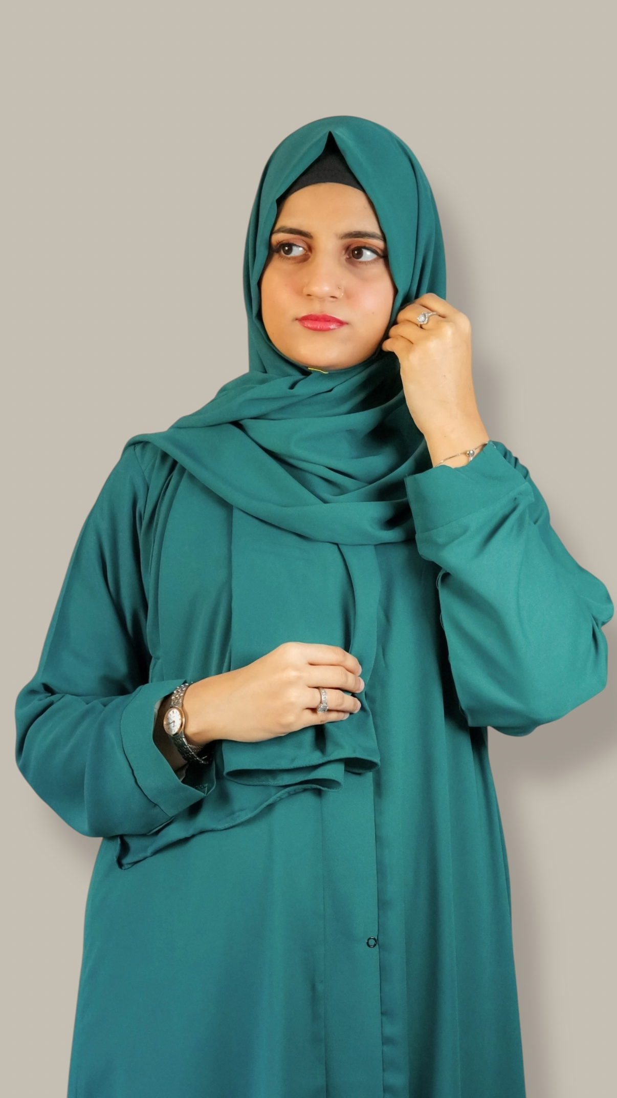 Plain Abaya - Peacock