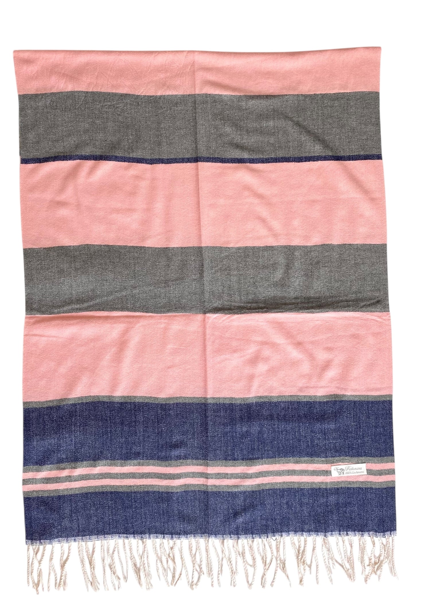 Vogue Woolen Hijab – Pink/Grey