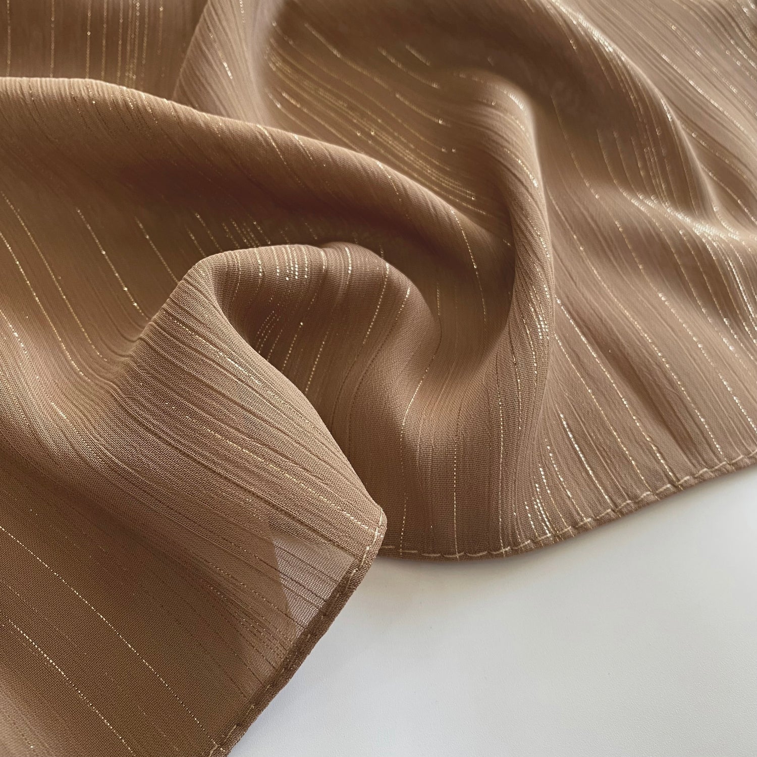Glossy Streaks Chiffon Hijabs – Sand